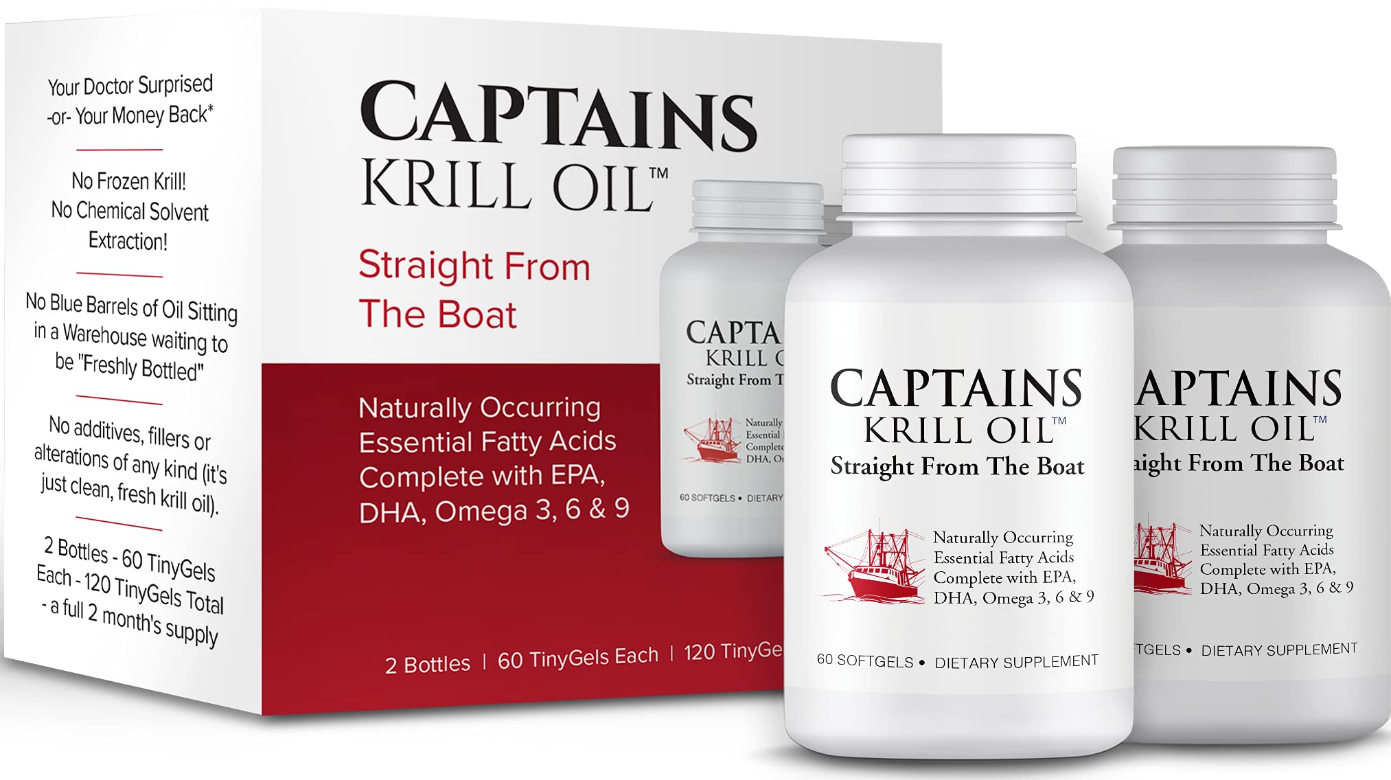 Premium Antarctic Krill Oil 1000mg Softgels - High Potency Omega 3 EPA & DHA with Astaxanthin & Phospholipids | 60 Capsules (2-Pack) | No Additives, Non-GMO | Supports Heart, Brain & Joint Health | Ideal for Active Lifestyles & Wellness Routines