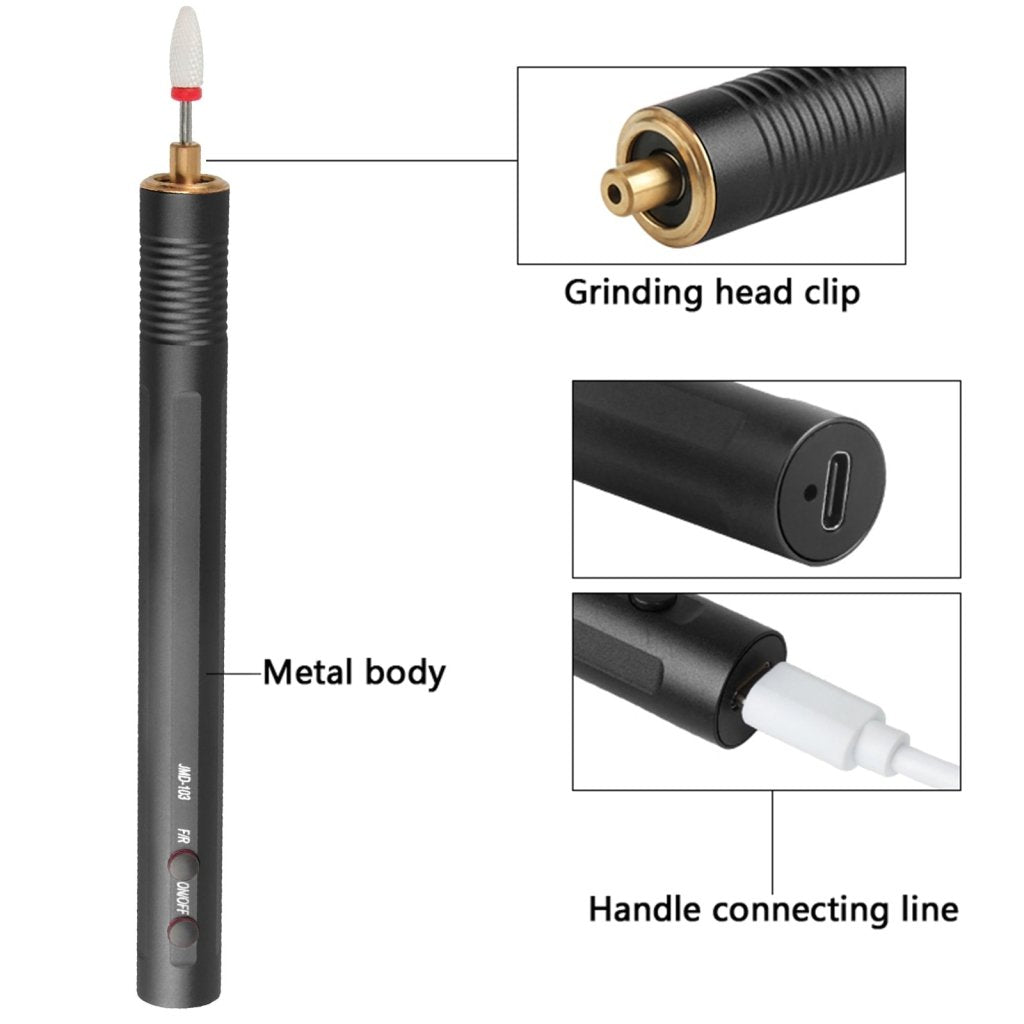 15000RPM Portable Rechargeable Electric Nail Drill Pen for Professional Manicure & Pedicure - Perfect for Home Salon, Nail Art, and DIY Nail Care