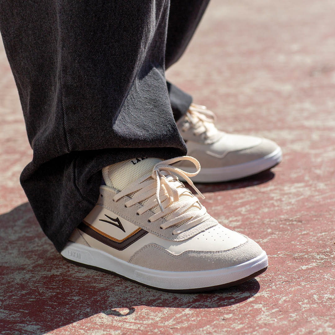Lakai Terrace Cream Suede Skate Shoes - Men's Classic Casual Sneakers for Streetwear & Skateboarding | Perfect for Urban Fashion and Daily Wear