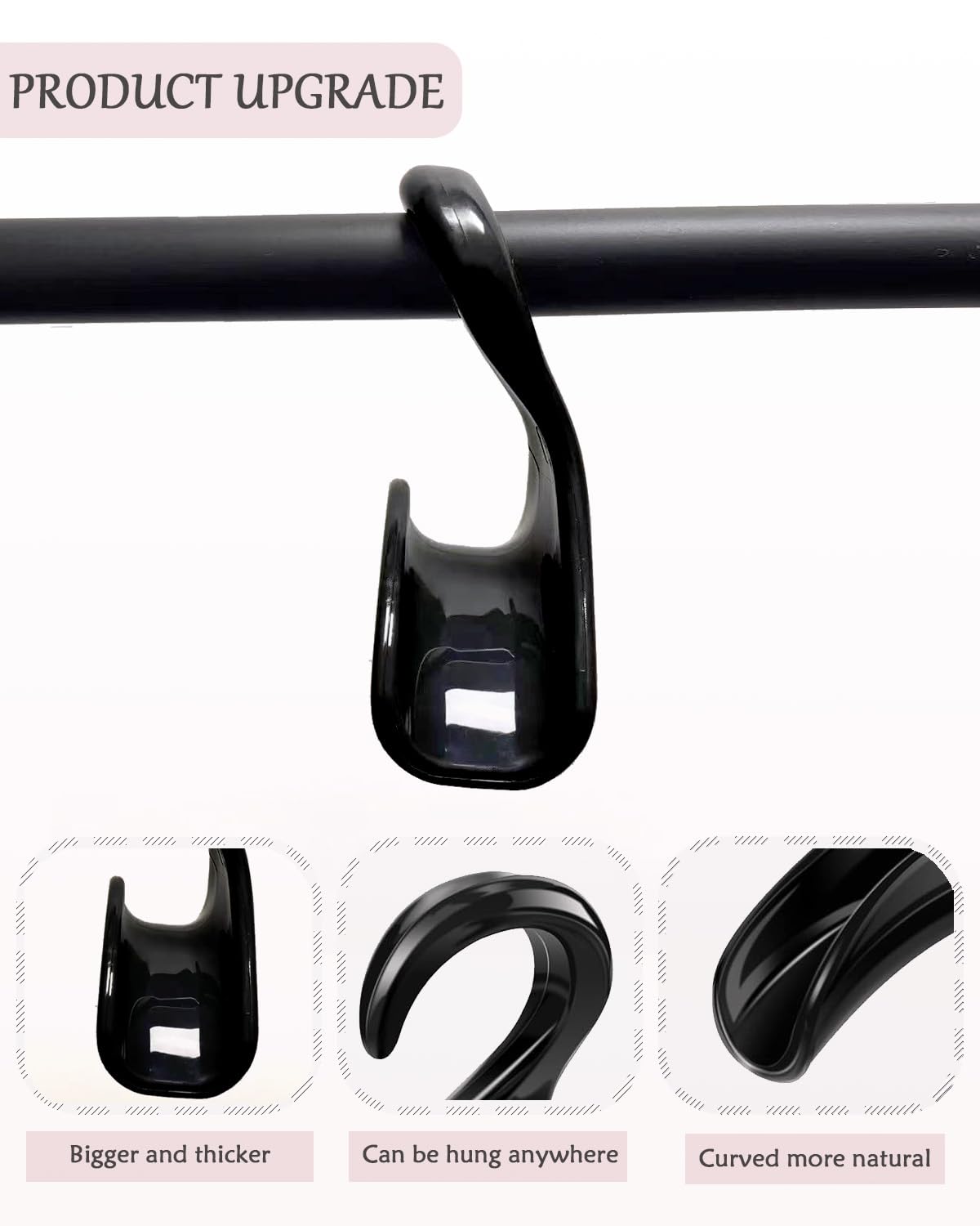 10 Pack Black Bag Hanger Hook - Purse Holder for Closet Organizer, Storage Solution for Purses, Tote Bags, Backpacks & Handbags - Perfect for Bedroom, Bathroom & Office Organization