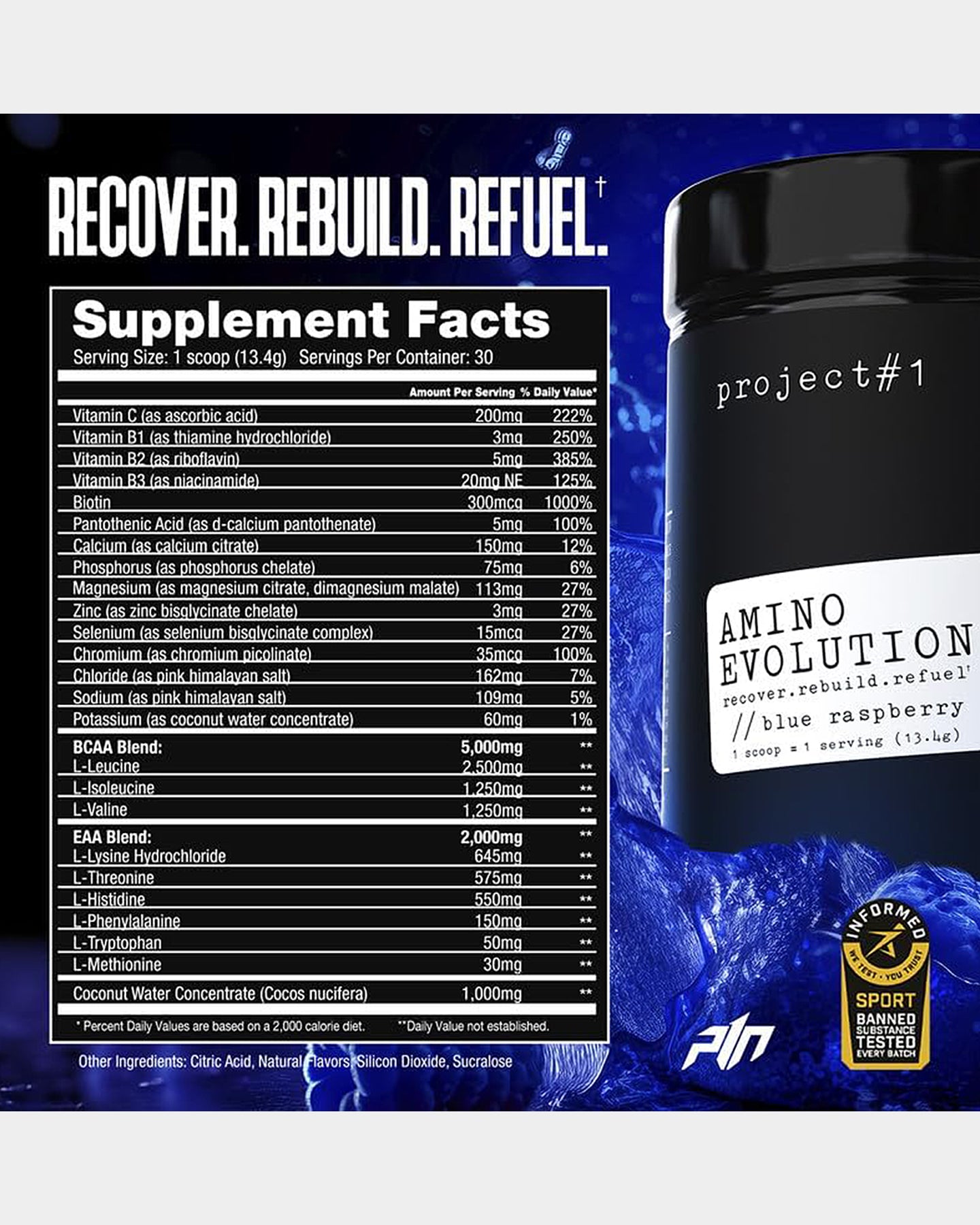Project#1 Nutrition Amino Evolution - Premium Amino Acid Supplement for Muscle Recovery & Performance - Ideal for Athletes, Bodybuilders & Fitness Enthusiasts