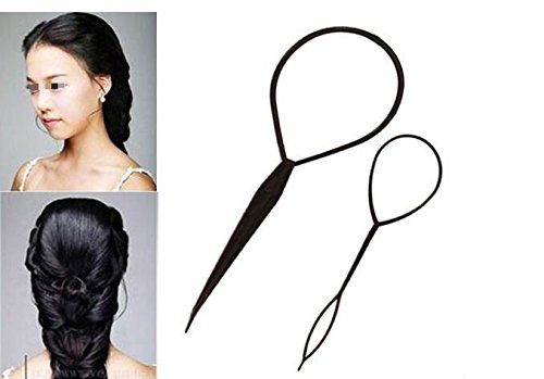 Magic Hair Braid Ponytail Maker Clip - DIY Hair Styling Tool for Quick & Easy Ponytails (2-Pack, Black) | Perfect for Parties, Weddings & Everyday Hairstyles