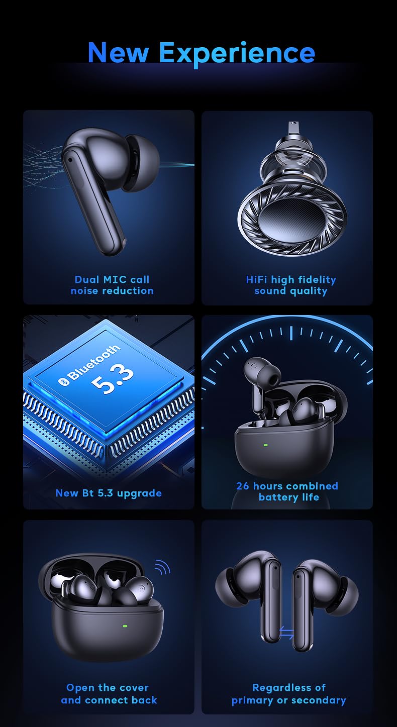 Premium Active Noise Cancelling Bluetooth Earbuds with Qi Wireless Charging, Hall Switch Technology & Dual Mic (ANC+ENC) - Includes Travel Pouch | USB-C Fast Charging | Porcelain White | Perfect for Commuting, Workouts & Travel