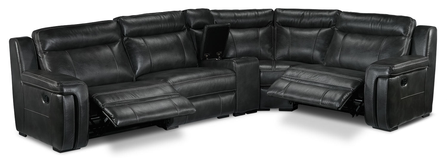 Bolero 5-Piece Reclining Sectional Sofa Set in Grey - Modern Living Room Furniture for Home Theater & Family Gatherings