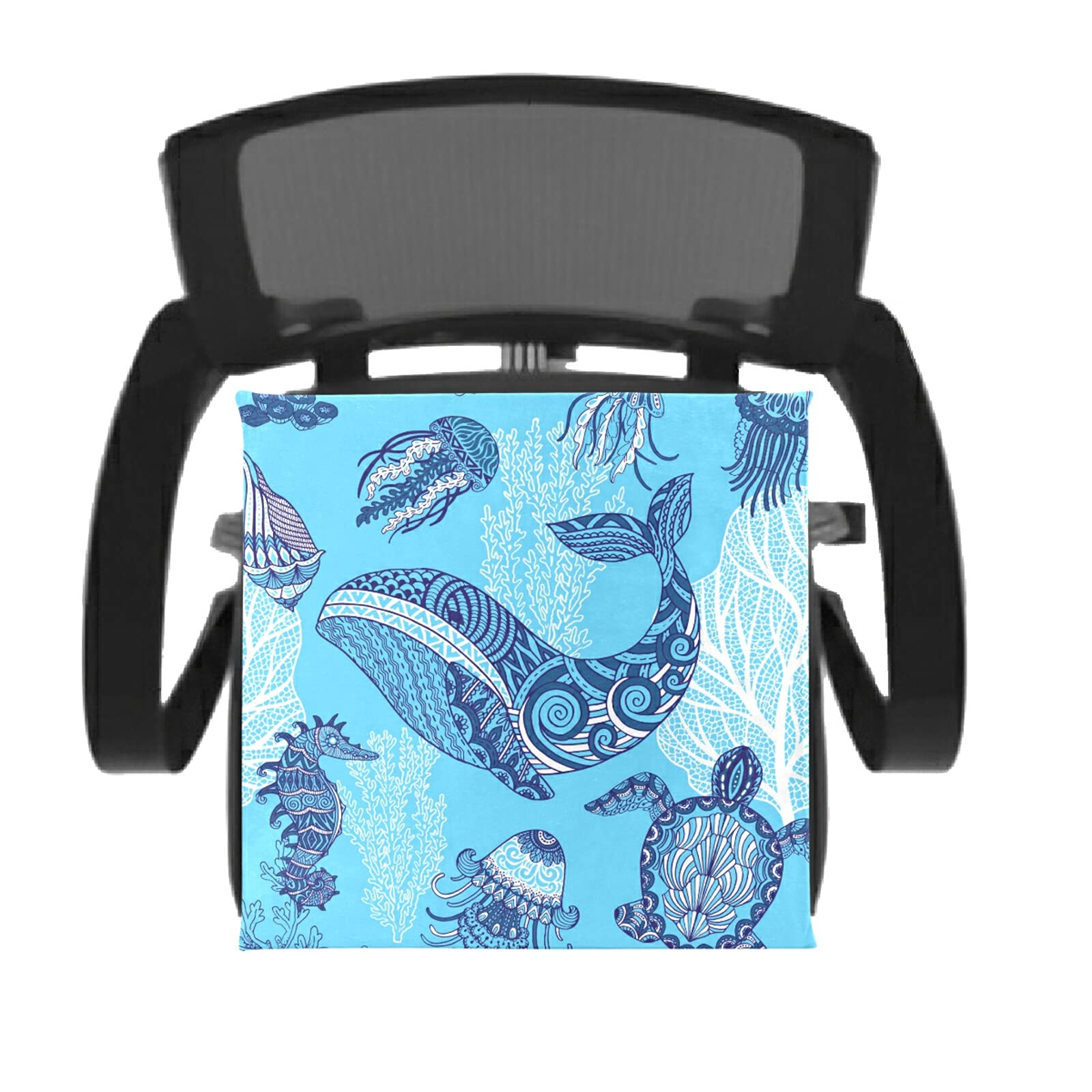 Whale Jellyfish Turtle Memory Foam Chair Cushion - Washable Comfort Seat Pad for Kitchen, Office, Outdoor Furniture & Car Travel - Perfect for Home, Work & Road Trips
