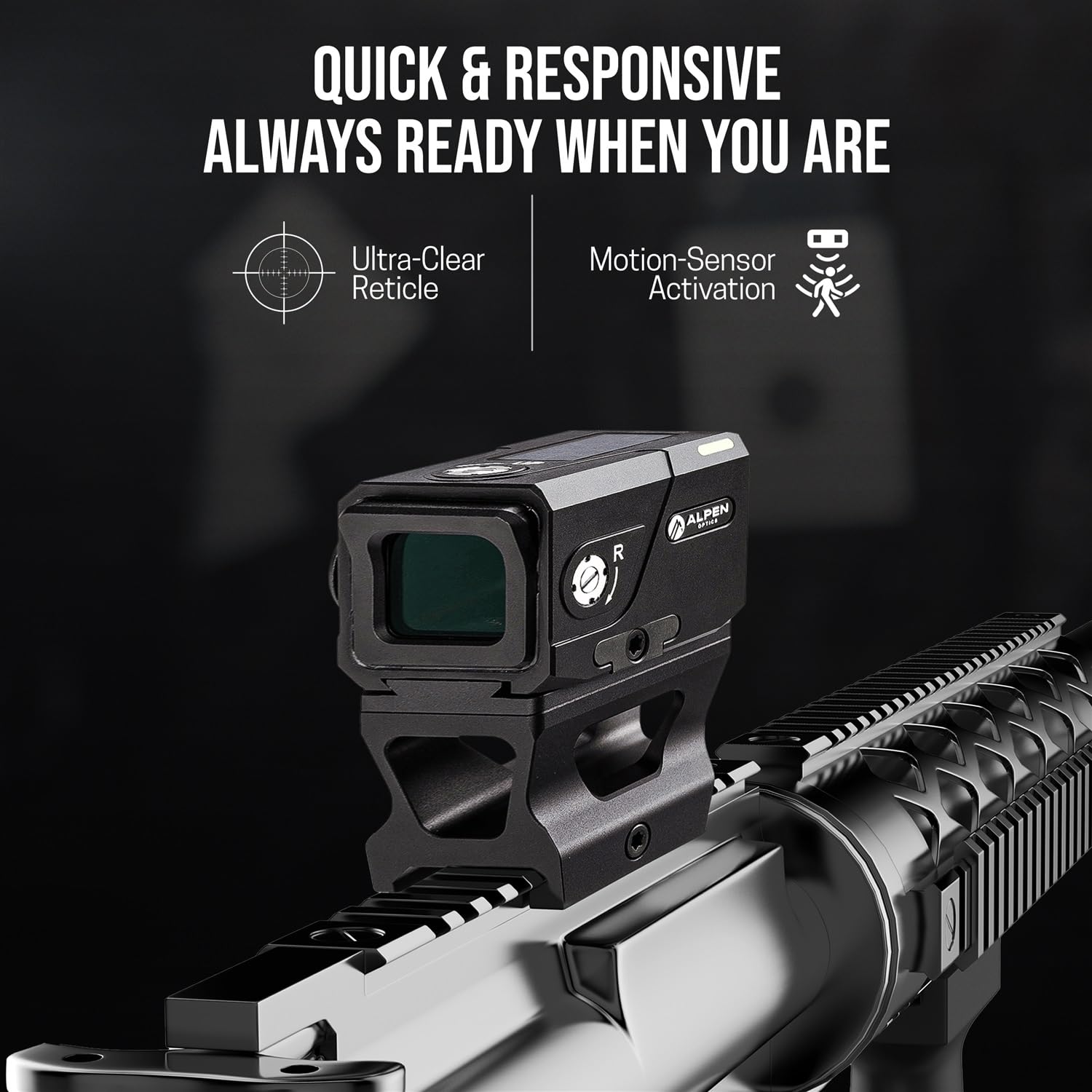 Alpen Optics Argus LT Red Dot Sight 1x20x18 with 3 Adjustable Reticles - Compact Rifle Scope for Hunting, Shooting & Tactical Use