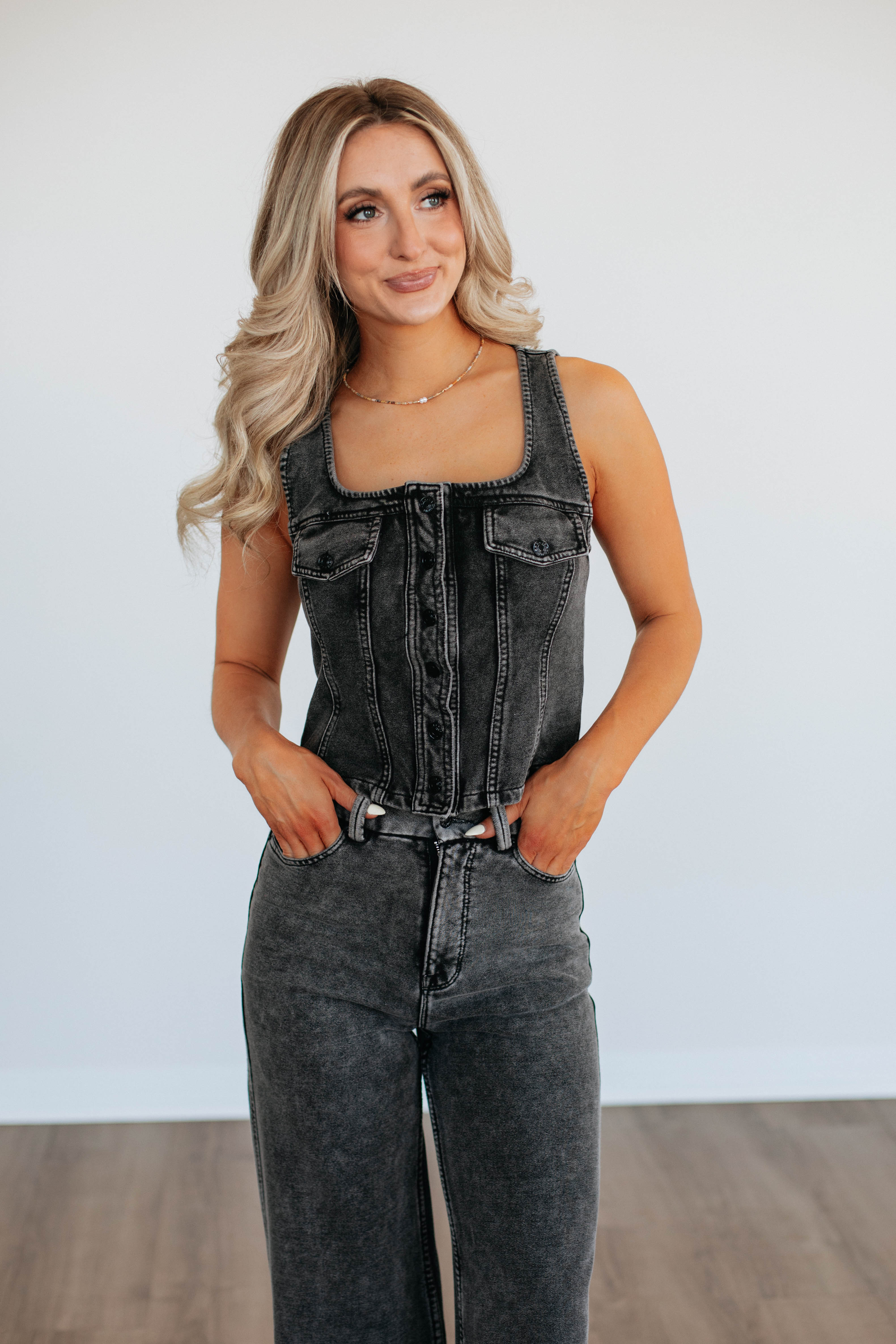 Felipa Denim Vest for Women - Stylish Distressed Denim Jacket with Front Pockets | Perfect for Casual Outfits, Layering, and Streetwear Fashion