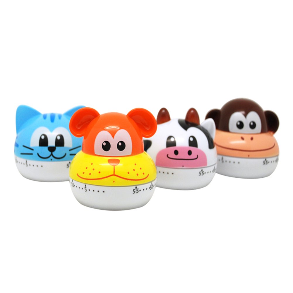 60-Minute Cute Cartoon Animal Kitchen Timer - Red Monkey Mechanical Cooking Timer with Loud Alarm, Mini Manual Countdown Clock for Baking, Studying & Classroom Activities