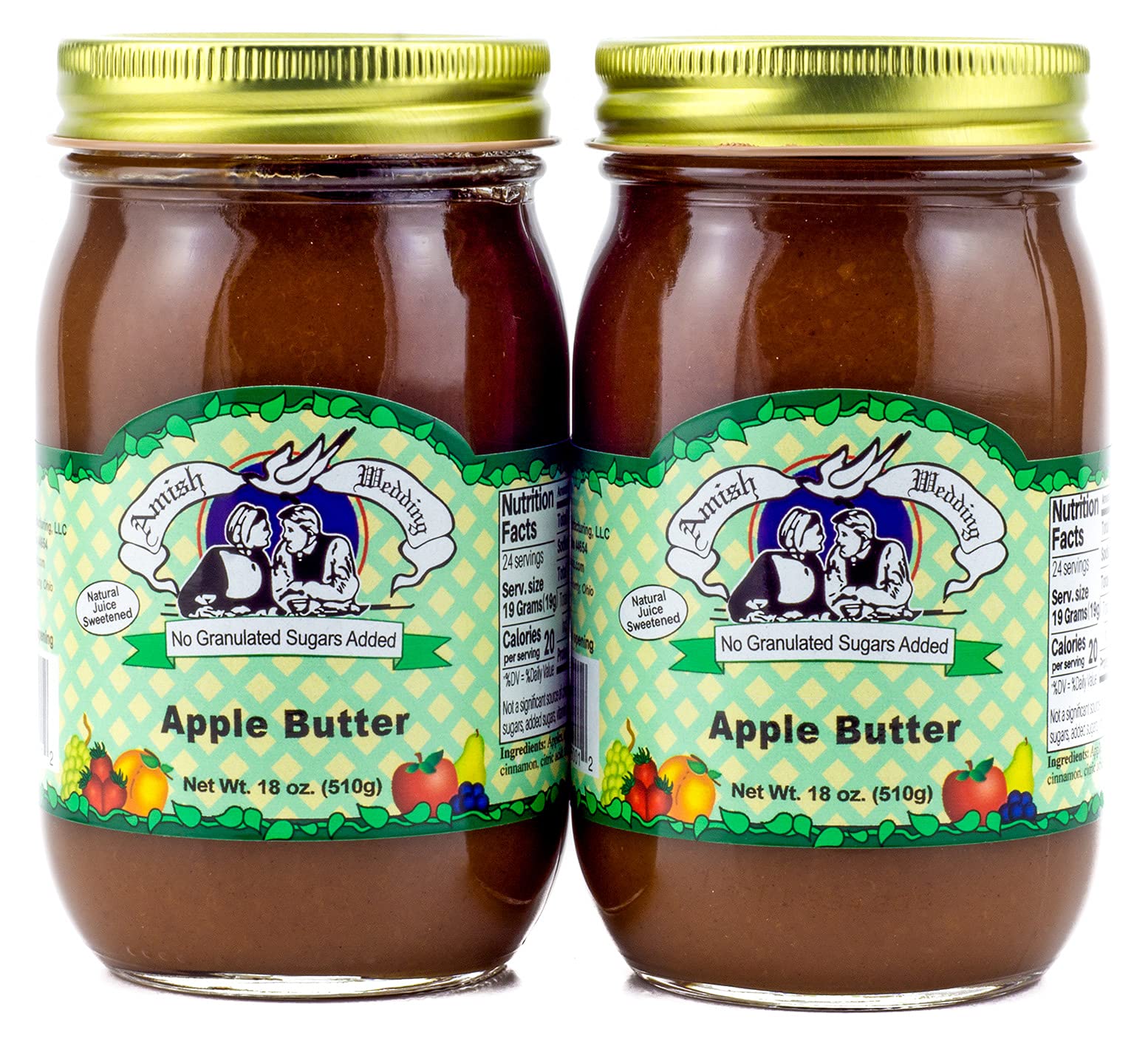 Amish Wedding All Natural Sugar-Free Apple Butter Spread - Delicious & Healthy Fruit Preserve for Toast, Pancakes, Yogurt & Baking