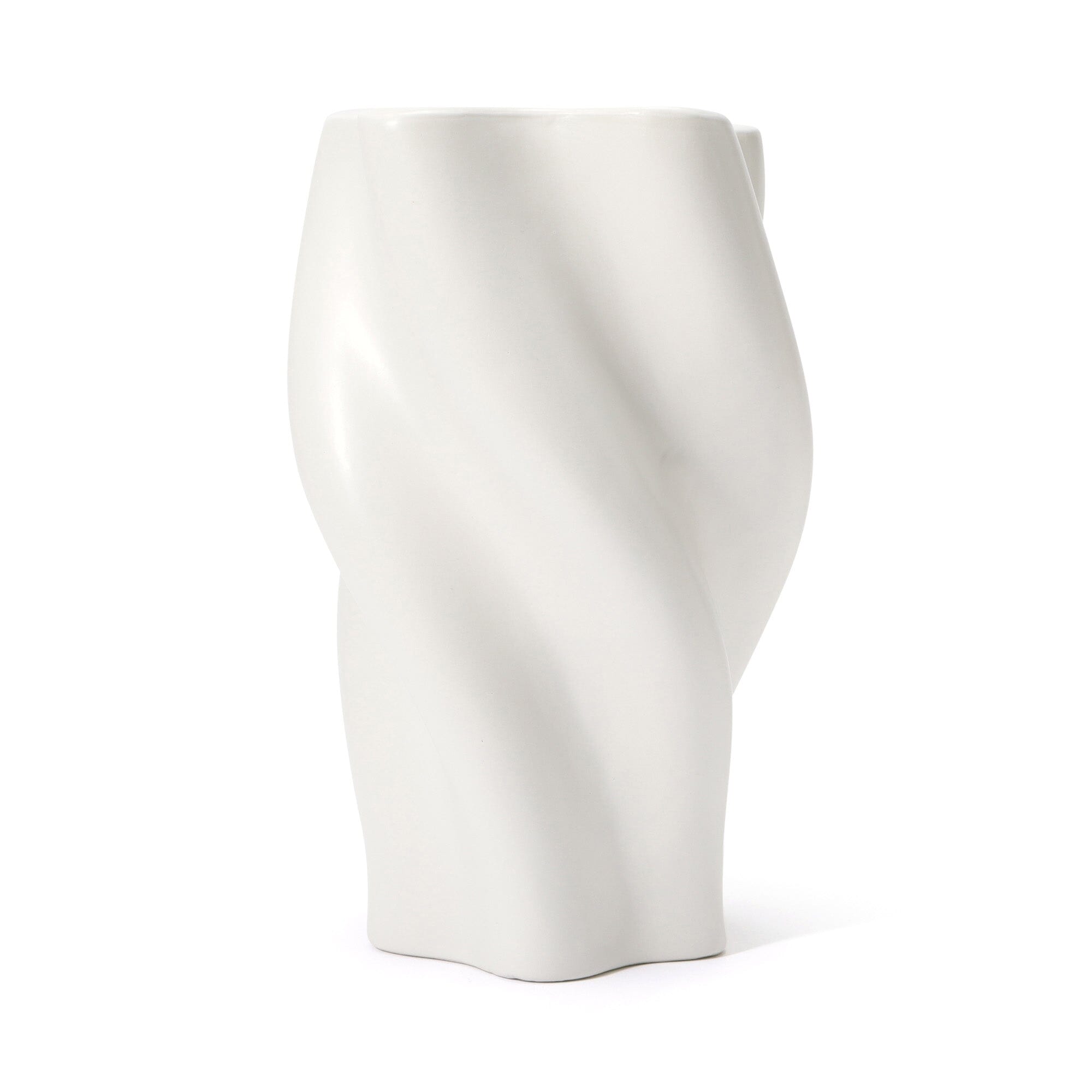 Large White Ceramic Twist Flower Vase - Elegant Home Decor for Living Room, Dining Table & Wedding Centerpieces