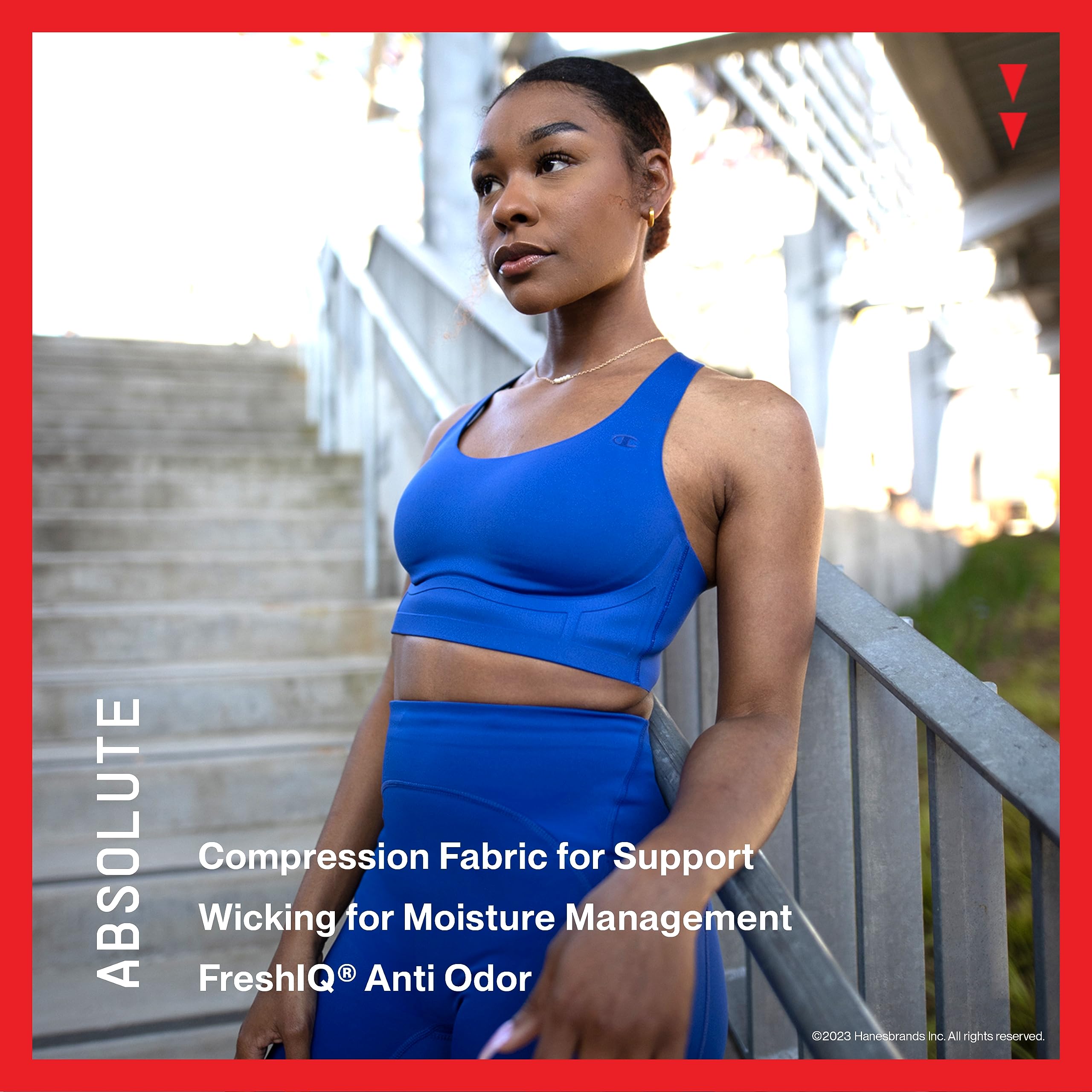 Champion Women's Absolute Moderate Support Sports Bra - High Impact Workout Bra for Running, Gym & Fitness Activities