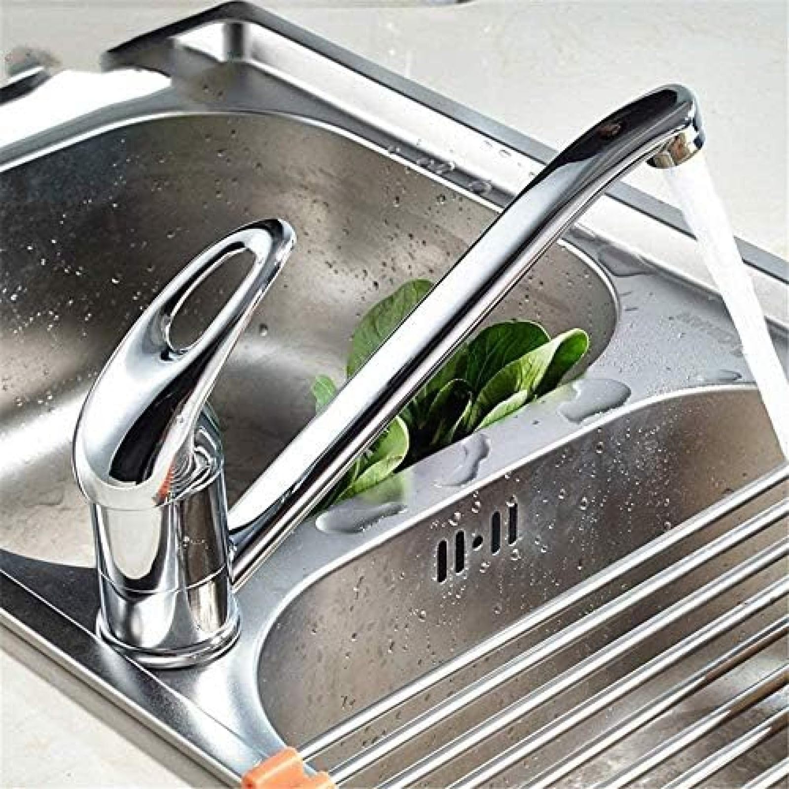 CRJUS Classic Rotatable Kitchen Faucet - 6 Style Options with Mixer Handle for Stainless Steel Sink | Durable Pull Out Sprayer for Washing Dishes & Food Prep | Modern Kitchen Upgrade for Home & Restaurant Use