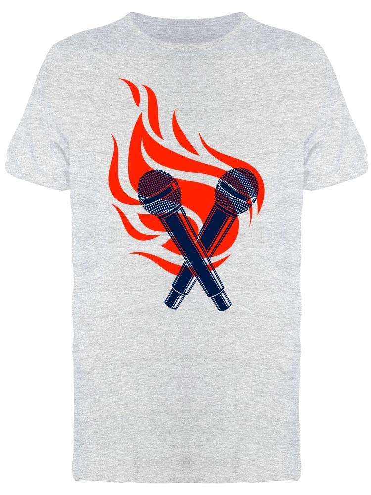2-Pack Fire Design Microphone T-Shirts for Men - Casual Graphic Tees for Concerts, Music Lovers & Streetwear Fashion