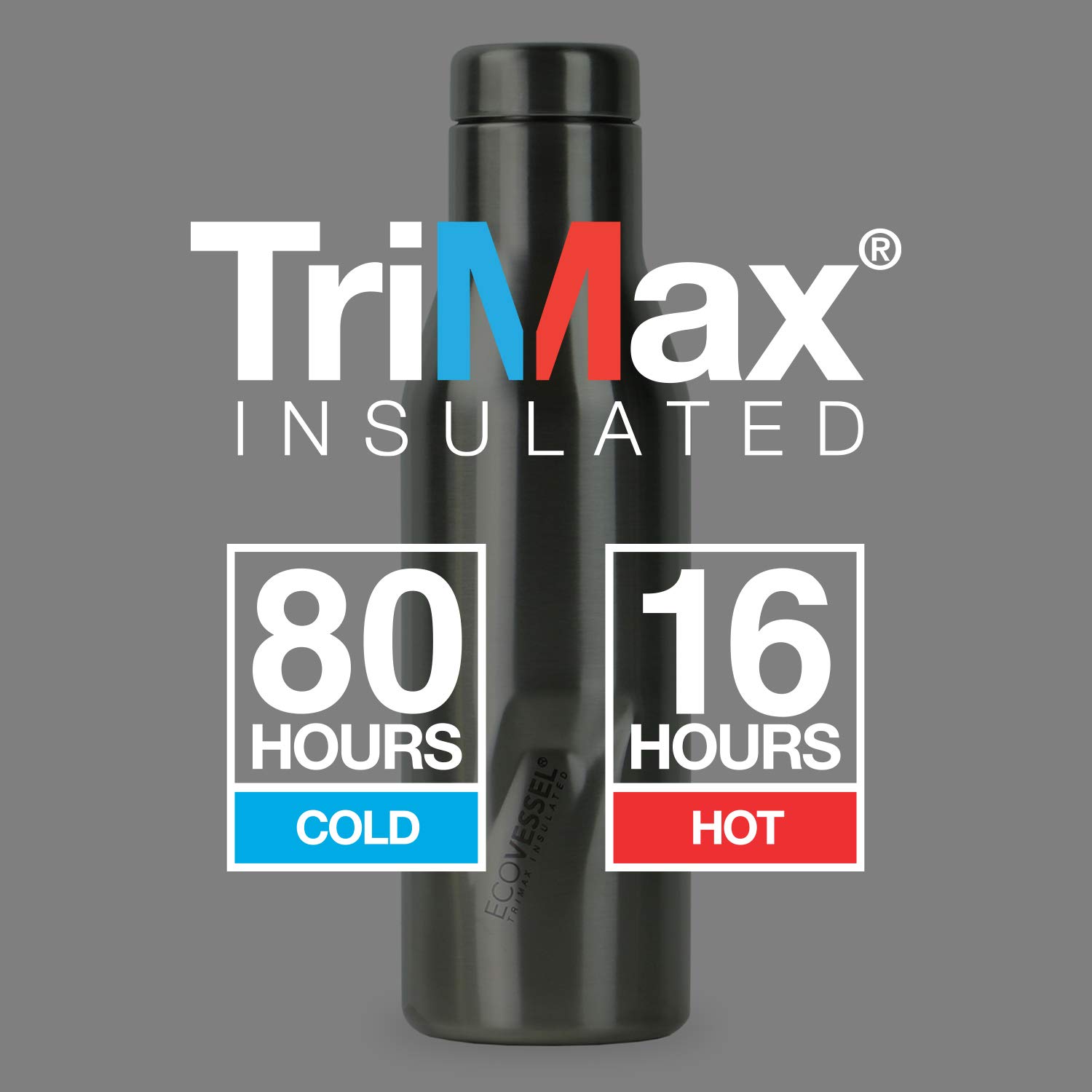 EcoVessel Aspen TriMax Vacuum Insulated Stainless Steel Water Bottle & Wine Tumbler - 16oz & 25oz - Leakproof, BPA-Free for Hiking, Gym, Office & Travel