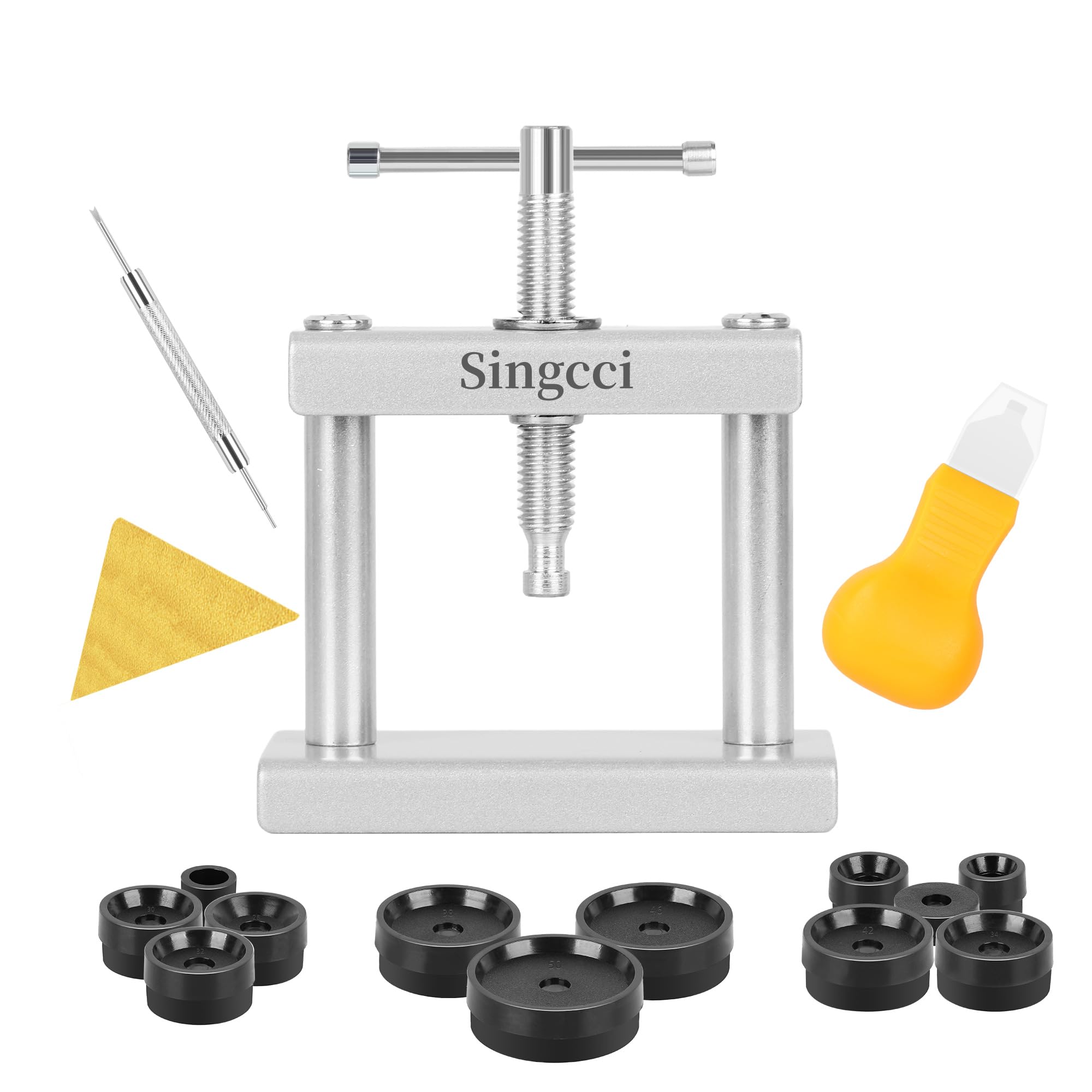 Professional Watch Press Tool Set with 12 Molds - Watch Battery Replacement & Back Case Closer Kit for Watch Repair - Includes Instructions - Perfect for Watchmakers, Jewelers & DIY Enthusiasts