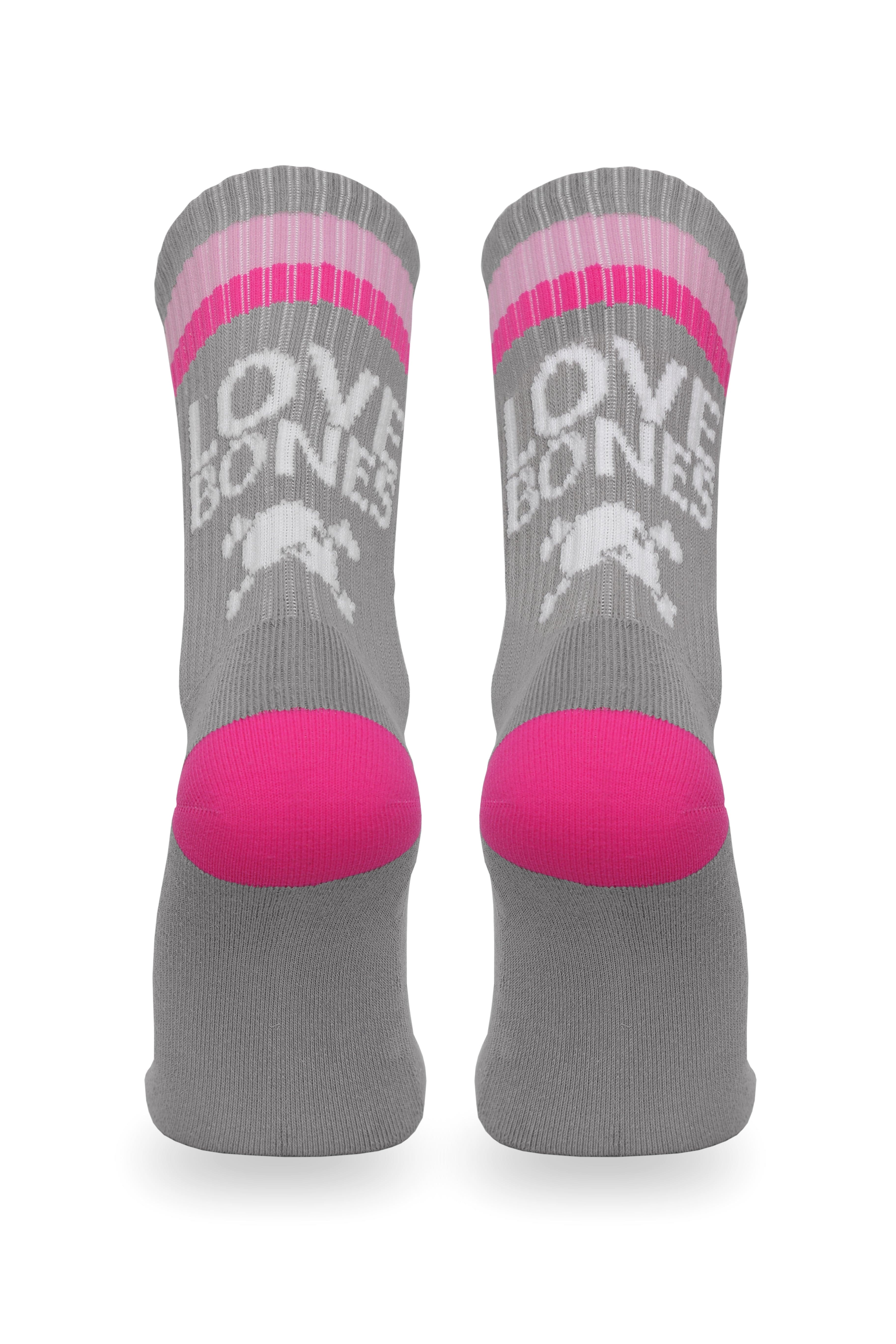 Limited Edition Love Bones Socks Grey - Cute Couple Socks for Valentine's Day, Anniversary Gifts - Perfect for Date Nights & Romantic Surprises
