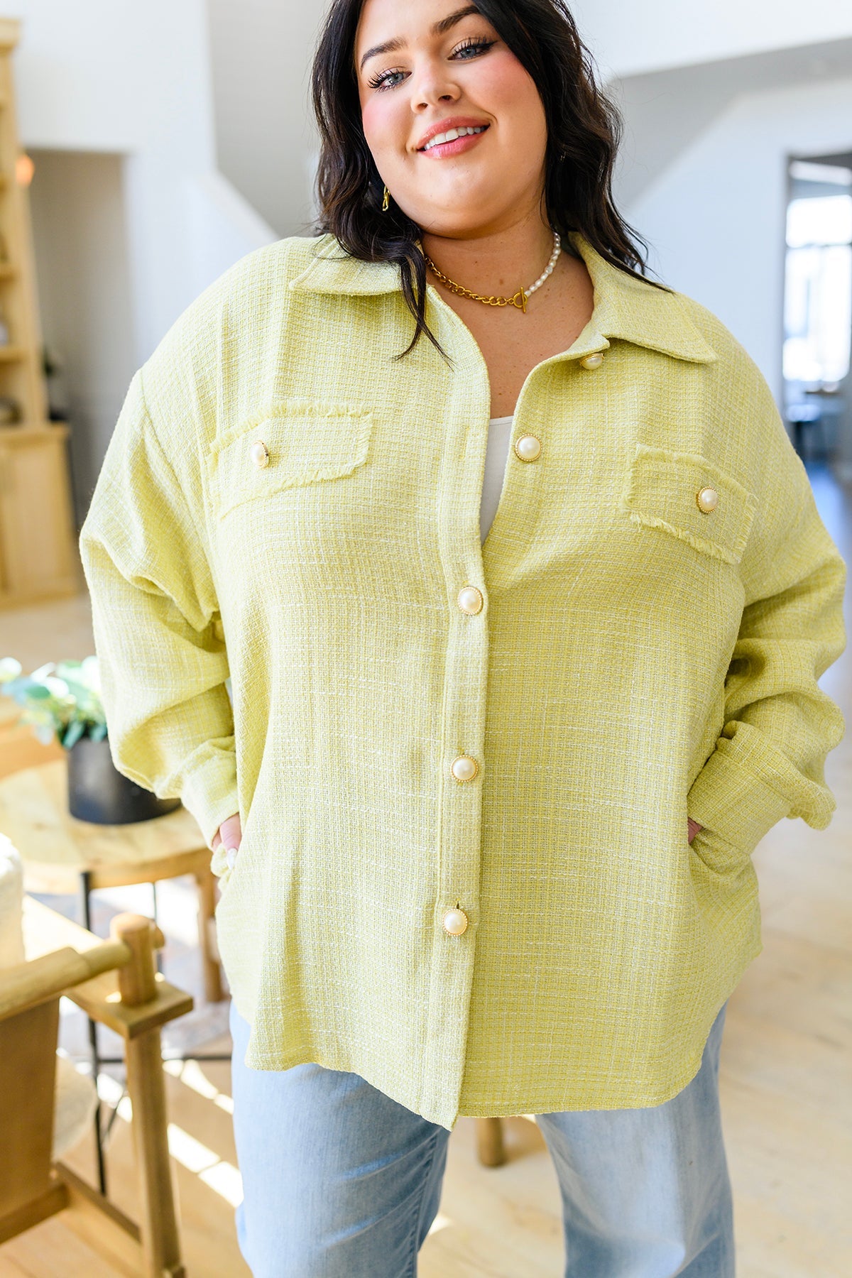 Yellow Daydreams Shacket - Cozy Overshirt for Women | Perfect for Fall Layering & Casual Outfits