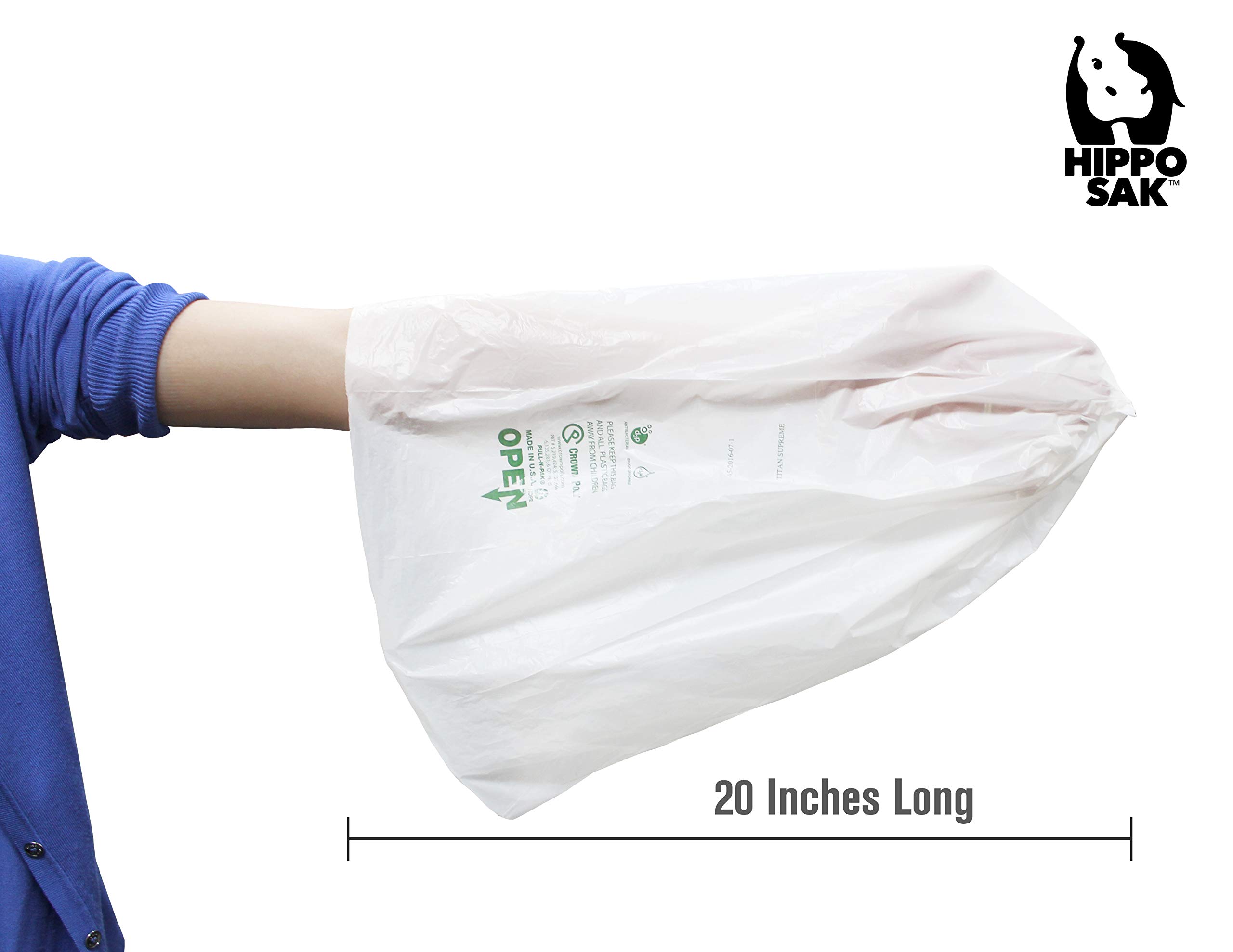 Hippo Sak Diaper Disposal Bags - 375 Count, White, Scented & Leak-Proof - Perfect for Diaper Pails, Travel & Nursery Use