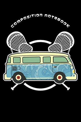 Retro Lacrosse Hippie Van Composition Notebook - Lined Journal Diary 6x9