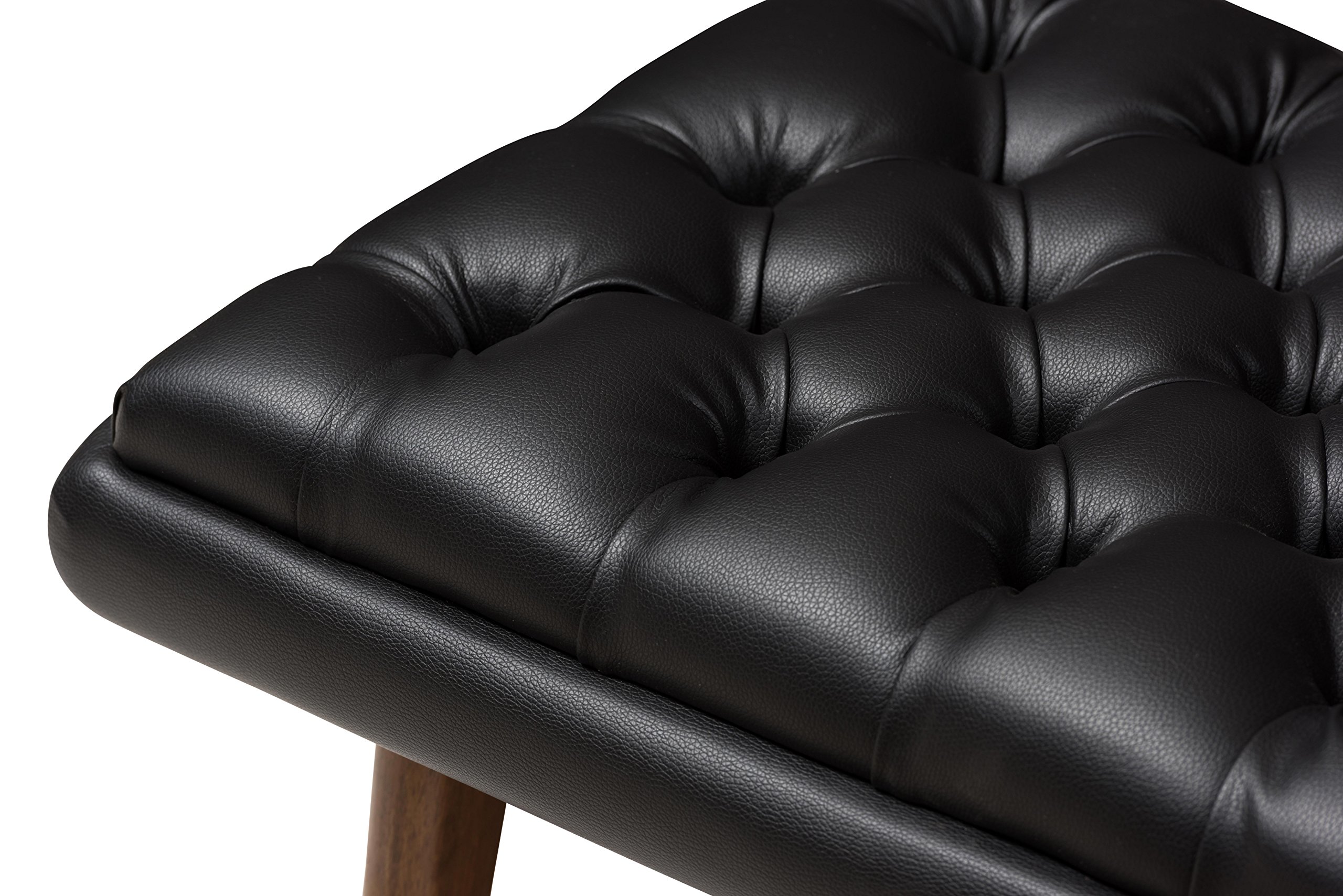 Baxton Studio Anabelle 3-Piece Living Room Furniture Set - Modern Sofa & Loveseat in Black for Small Spaces | Perfect for Apartments, Condos & Cozy Homes