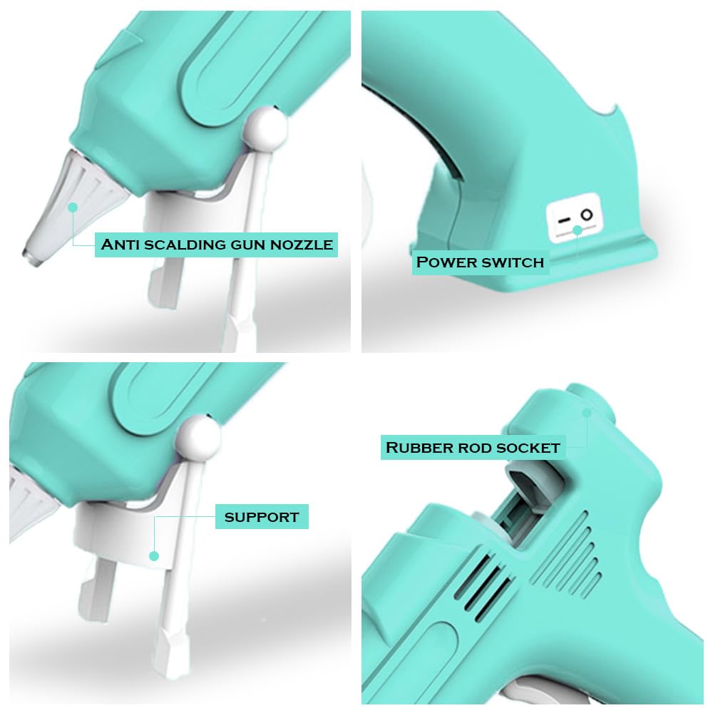 Rechargeable Cordless Hot Melt Glue Gun Kit - Fast Preheating Mini Glue Gun with 40 Premium Glue Sticks, USB-C Charging for DIY Crafts, Home Repairs, School Projects & Party Decorations - Perfect for Arts, Scrapbooking & Household Fixes