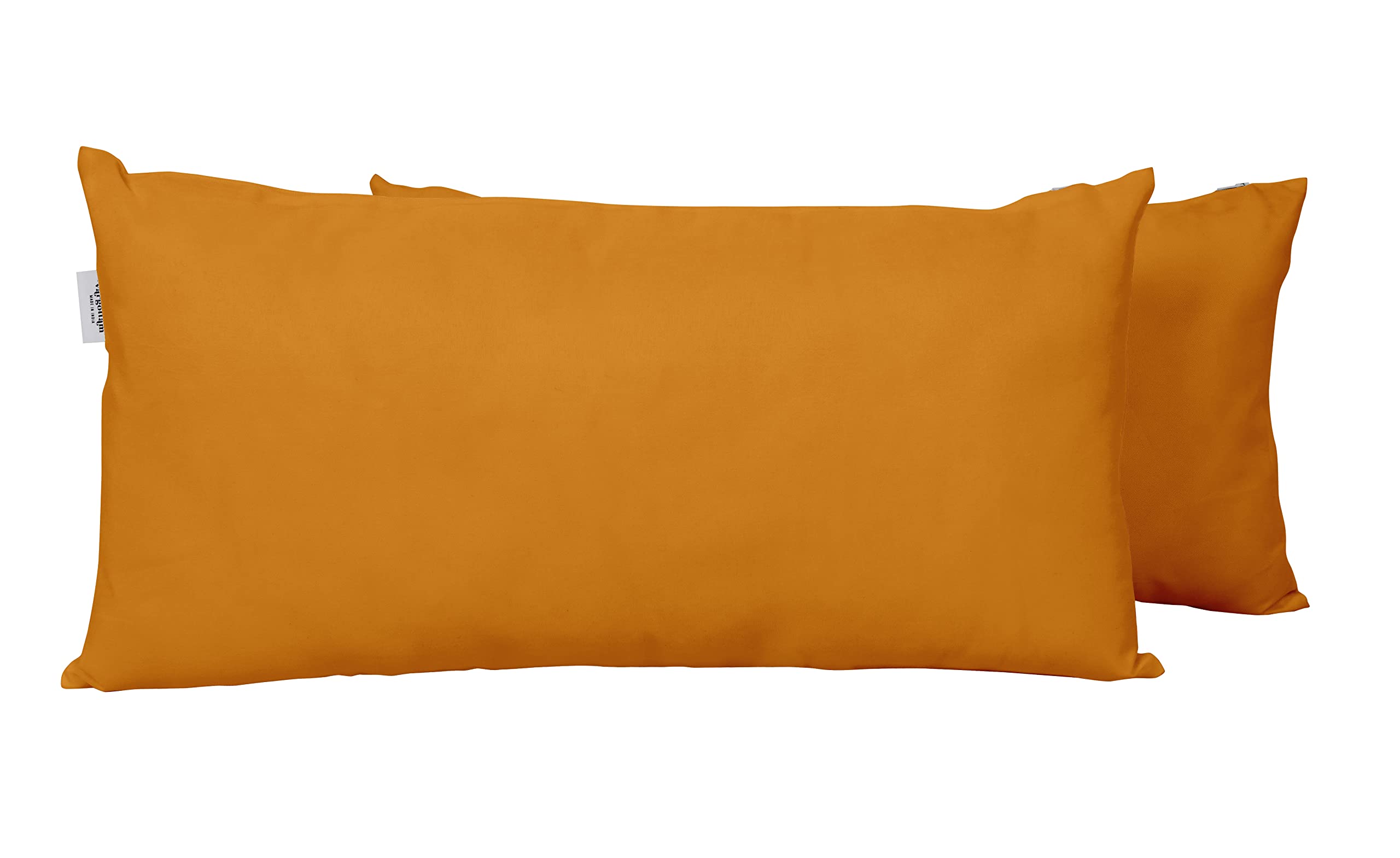 Waterproof Indoor Outdoor Decorative Lumbar Pillow Set of 2 - All-Weather Polyester Fabric Throw Pillows with Insert for Patio Furniture (Mustard Yellow) | Perfect for Sofa, Garden, Deck & Poolside Relaxation