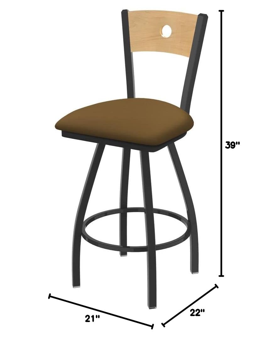 Holland Bar Stool Co. XL 830 Voltaire Swivel Bar Stool with Canter Saddle Seat - Adjustable Height Counter Stool for Kitchen Island, Bar, and Dining Room
