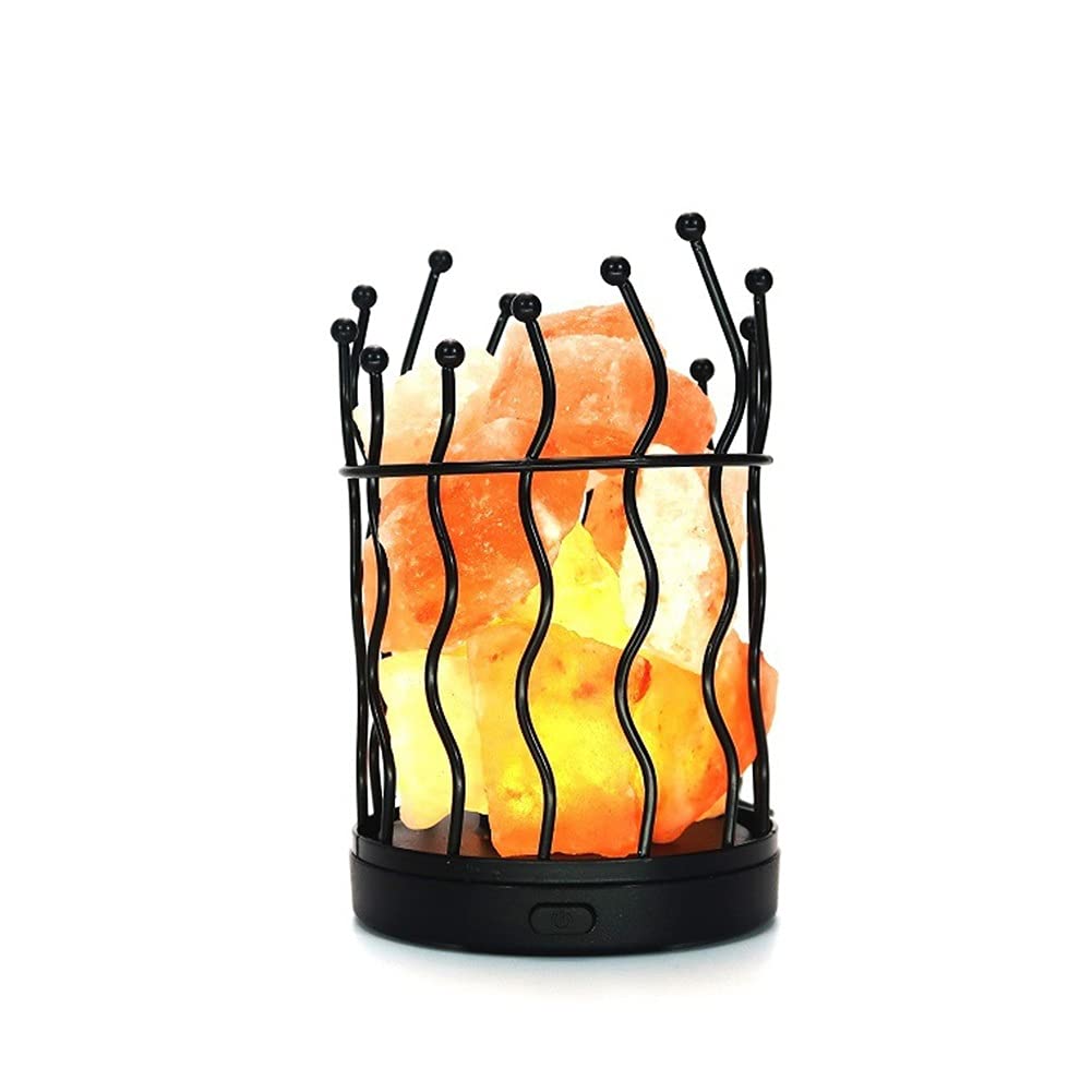 Himalayan Salt Lamp with USB & Battery - Natural Salt Stone Night Light for Desk, Bedside, Home Decor & Wake-Up Light | Perfect for Relaxation, Meditation & Better Sleep