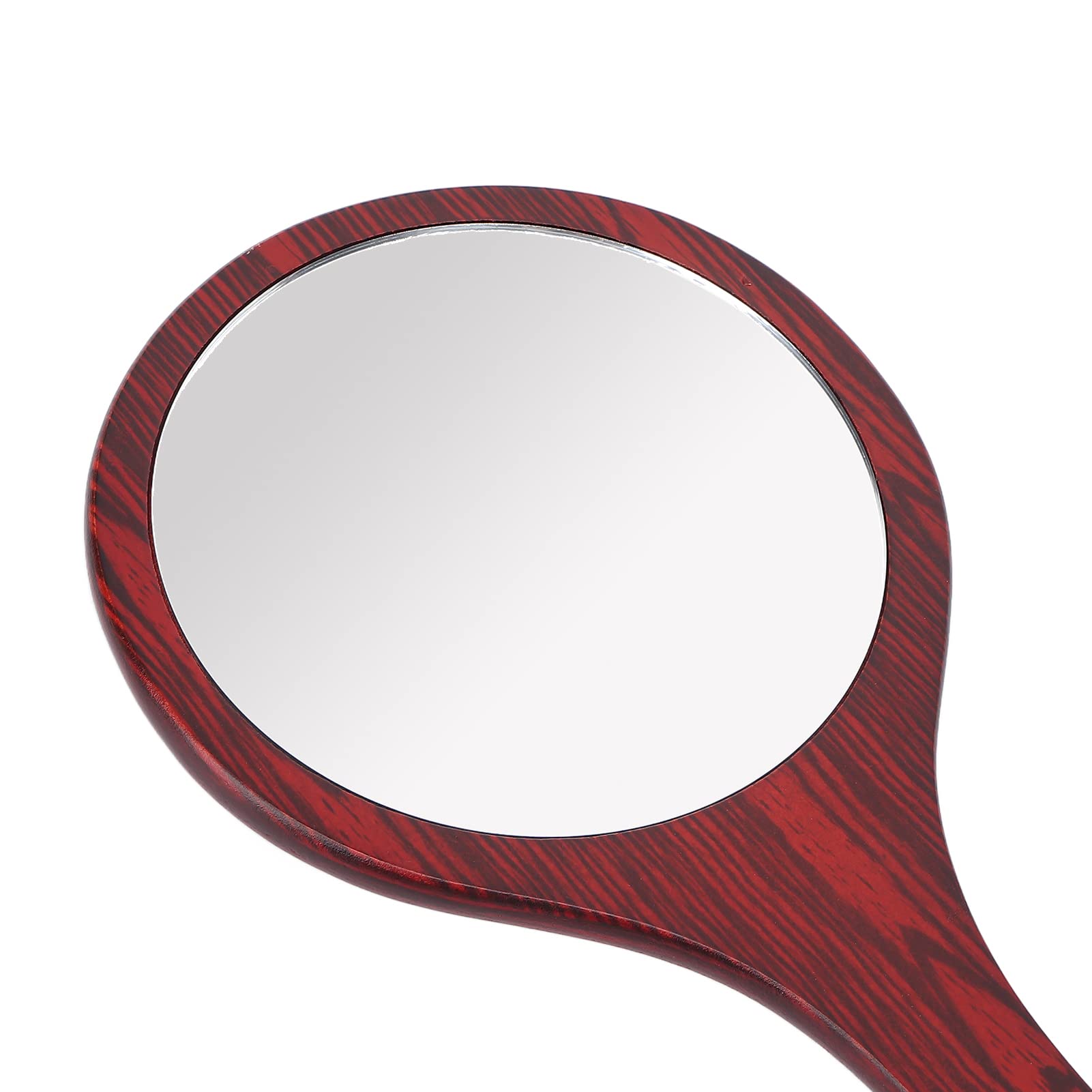 Shanrya Wooden Handheld Makeup Mirror with Hanging Hole - HD Portable Mirror for Hairdressing, Travel, Hotels & Home Use | Perfect for Vanity, Bathroom & Professional Salon Styling