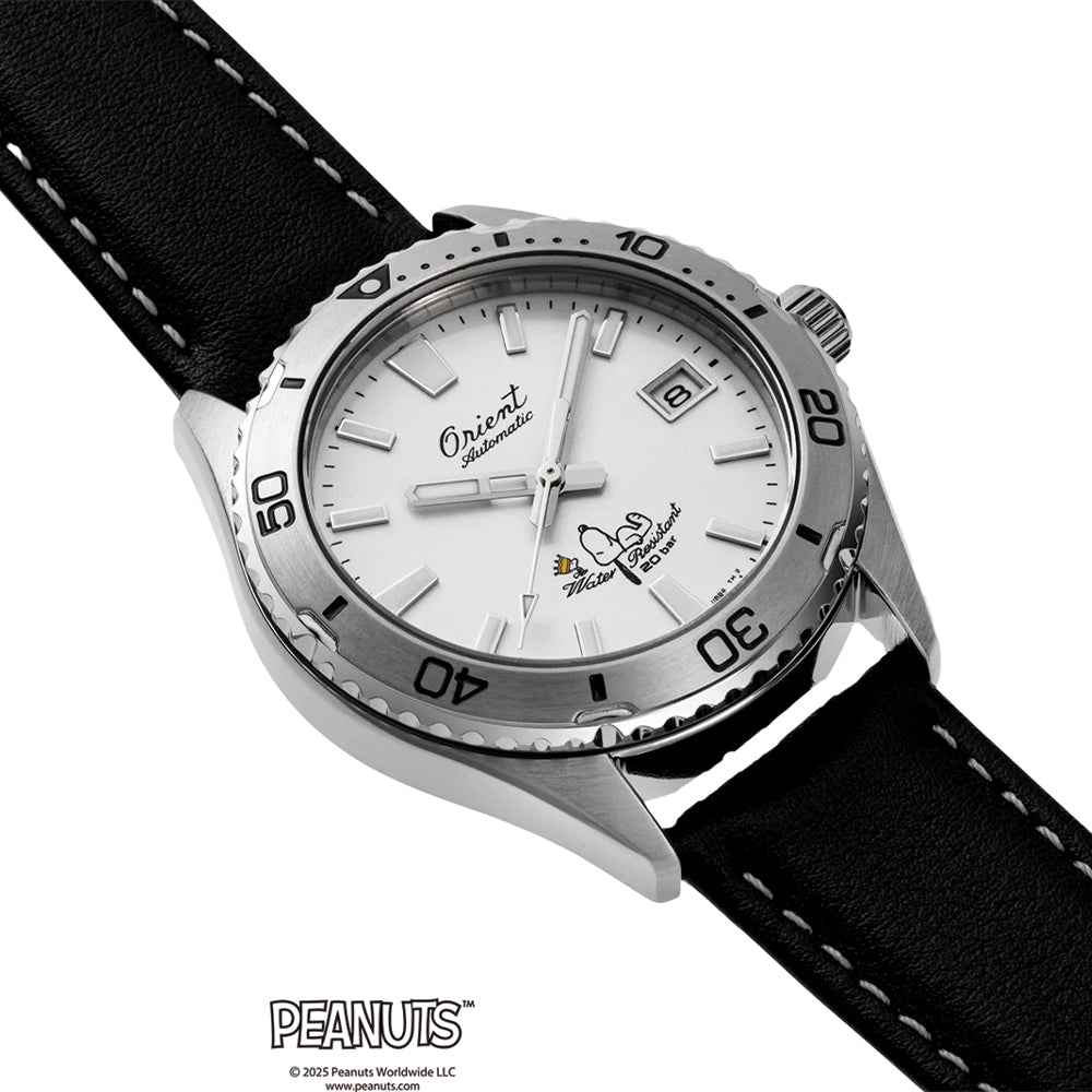 Orient 75th Anniversary Limited Edition Diver Watch 39.9mm - White Dial with Leather Strap - Perfect for Scuba Diving & Special Occasions