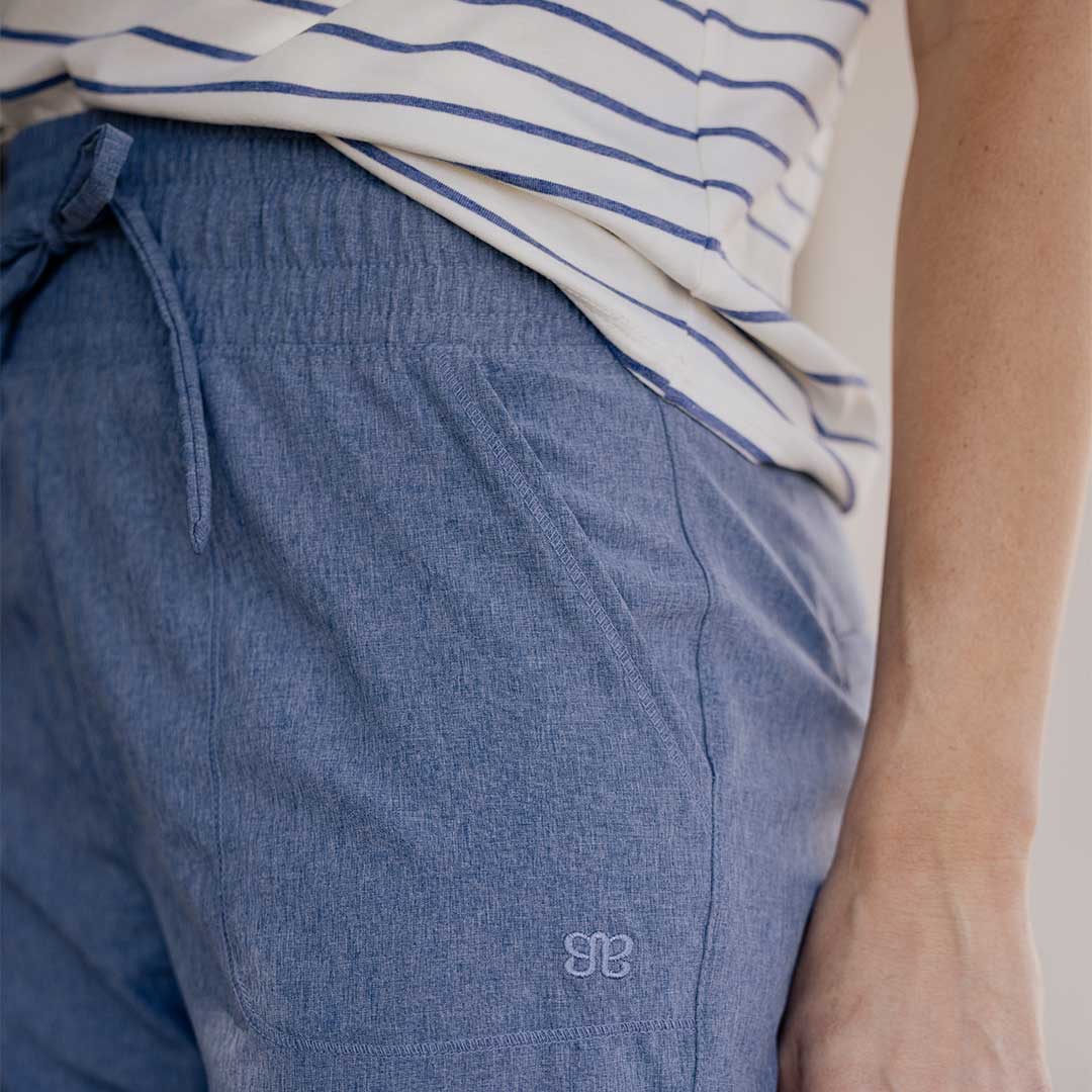 Men's Lightweight Chambray Joggers - Comfortable Casual Pants for Travel, Lounge & Everyday Wear
