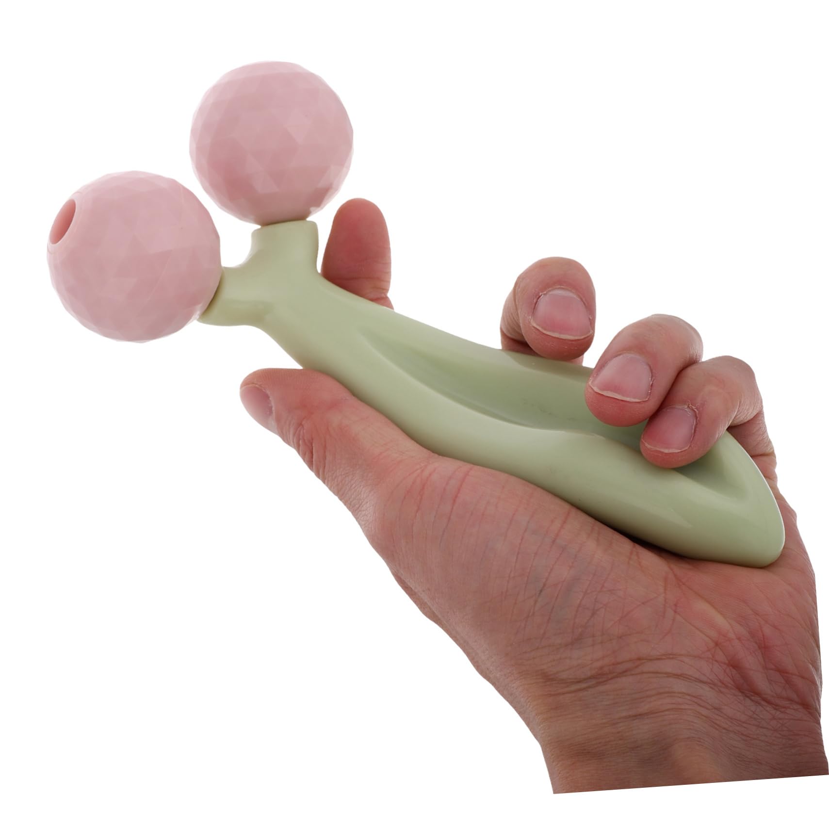 FRCOLOR V-Shaped Handheld Face Roller - 3D Massage Tool for Women's Facial Skincare & Neck Relaxation - Manual Massager for Face, Neck & Jawline Care - Perfect for Home Spa, Travel & Post-Workout Recovery
