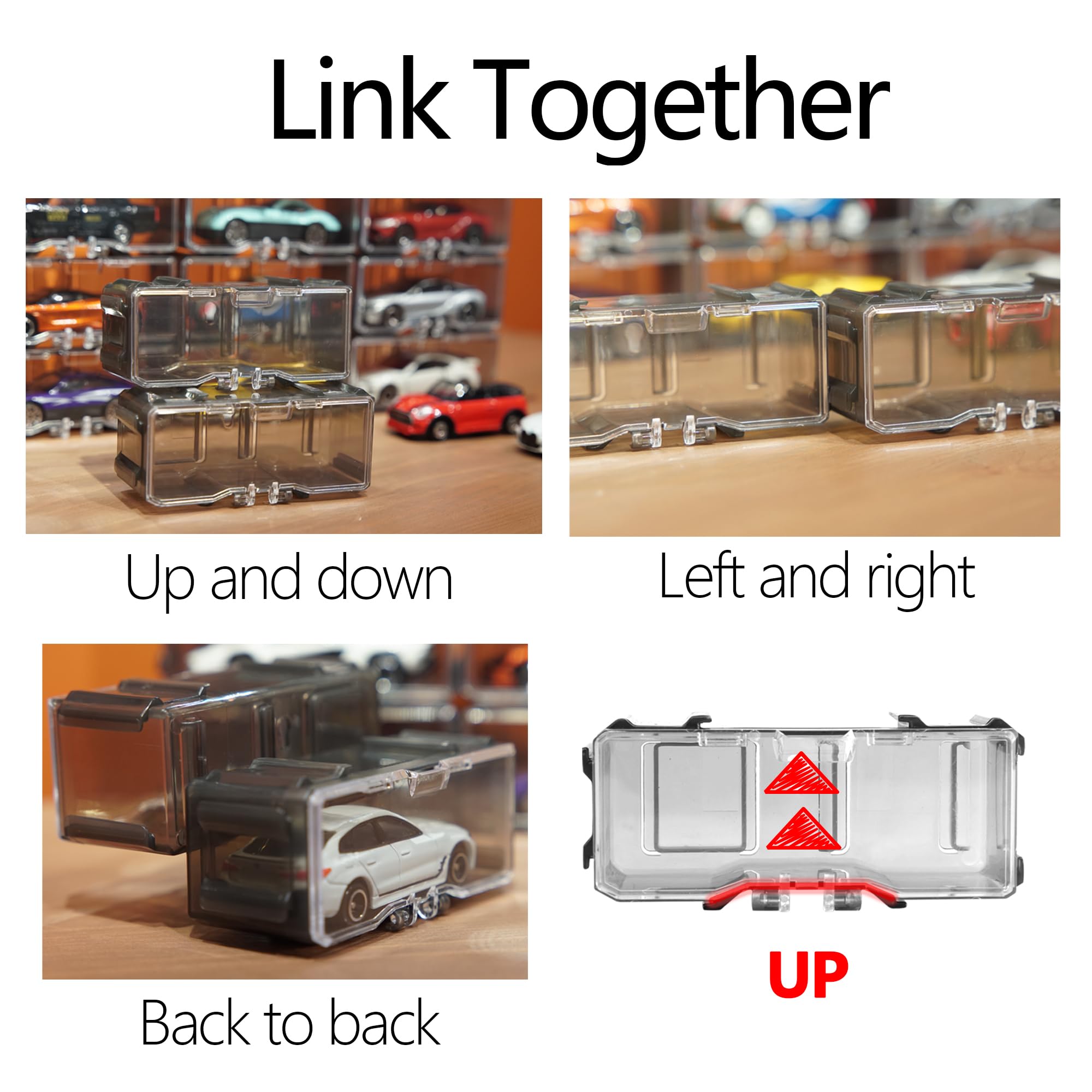 Hot Wheels Car Storage Case - 10/40 Capacity Organizer for 1/64 Scale Matchbox & Mini Cars | Stackable Toy Vehicle Display with Interlocking Design (Black, 10-Pack) - Perfect for Kids' Room Organization & Car Collection Display