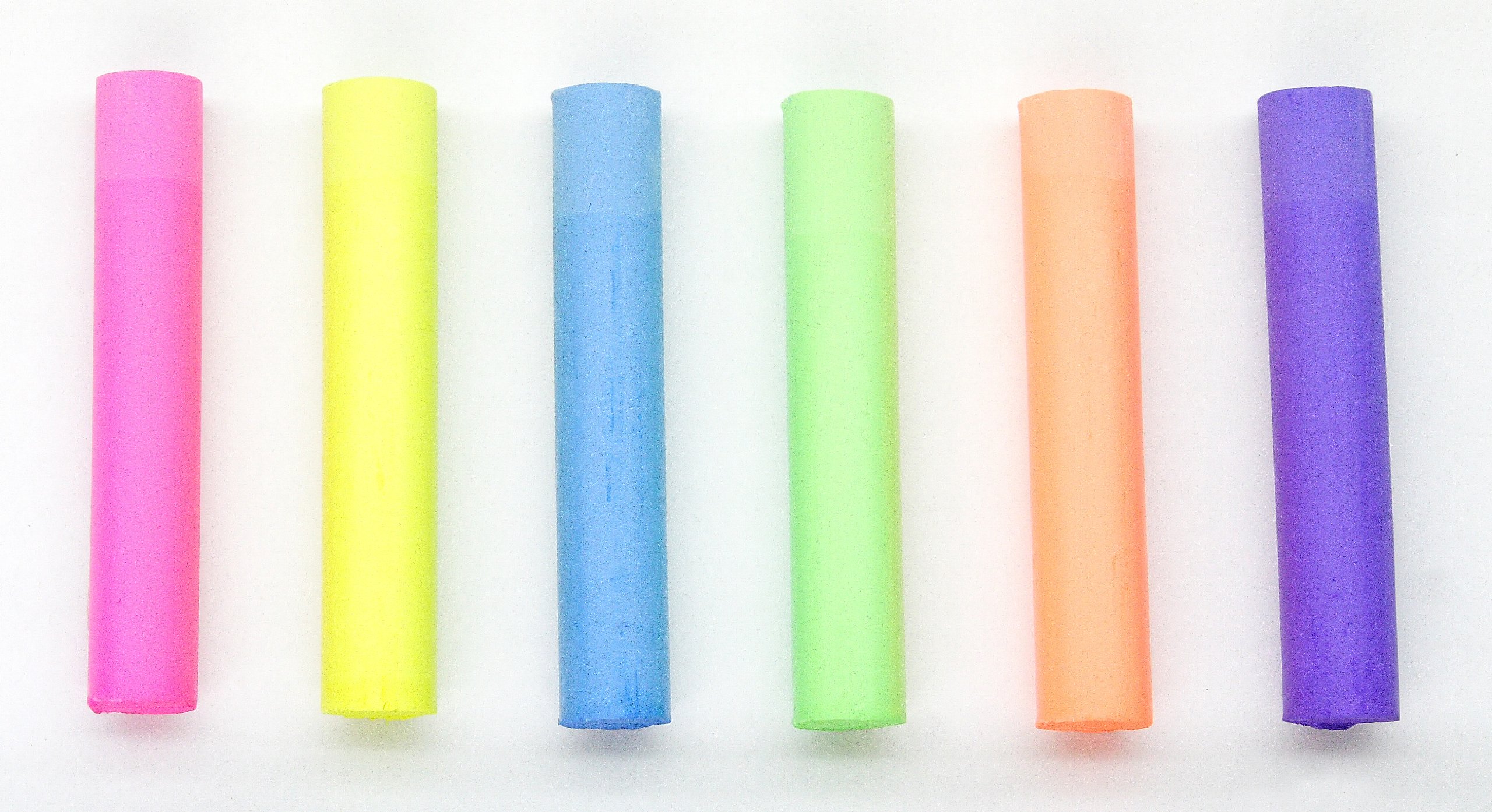 72-Piece Dustless Fluorescent Chalk Set - 6 Vibrant Colors for Classroom, Sidewalk Art & Outdoor Activities
