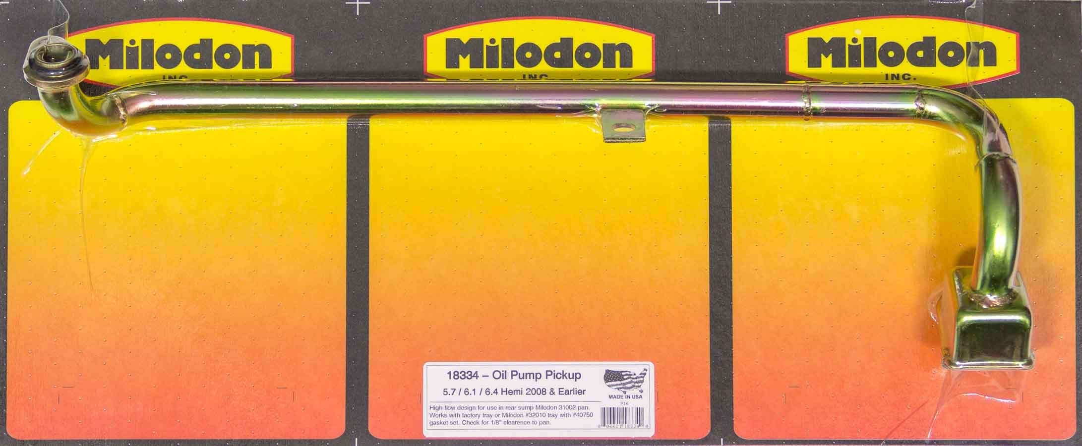 Milodon 18334 High Performance Oil Pump Pick-Up Tube - Compatible with Chevy, Ford, Dodge - Perfect for Engine Rebuilds & Performance Upgrades