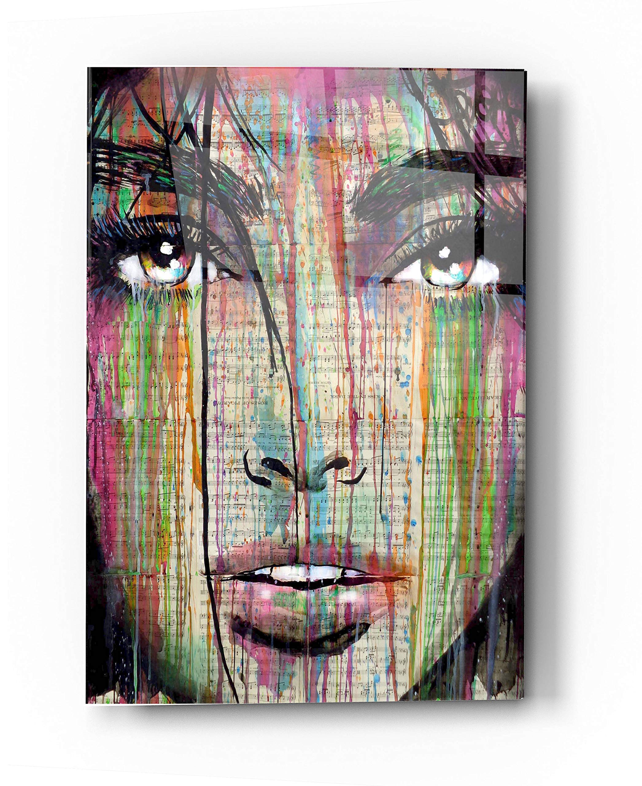 Dark Kisses by Loui Jover - 24x24 Inch Acrylic Glass Wall Art Painting, Modern Abstract Home Decor for Living Room, Bedroom & Office