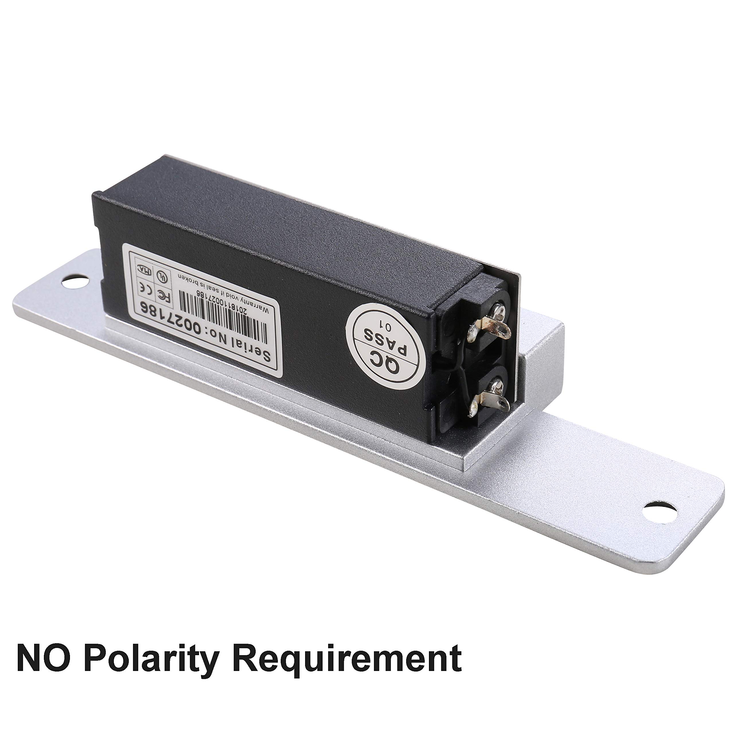 UHPPOTE Electric Strike Fail Secure NO Mode Lock - Access Control Device for Wood & Metal Doors | Ideal for Office, Home & Commercial Security Systems