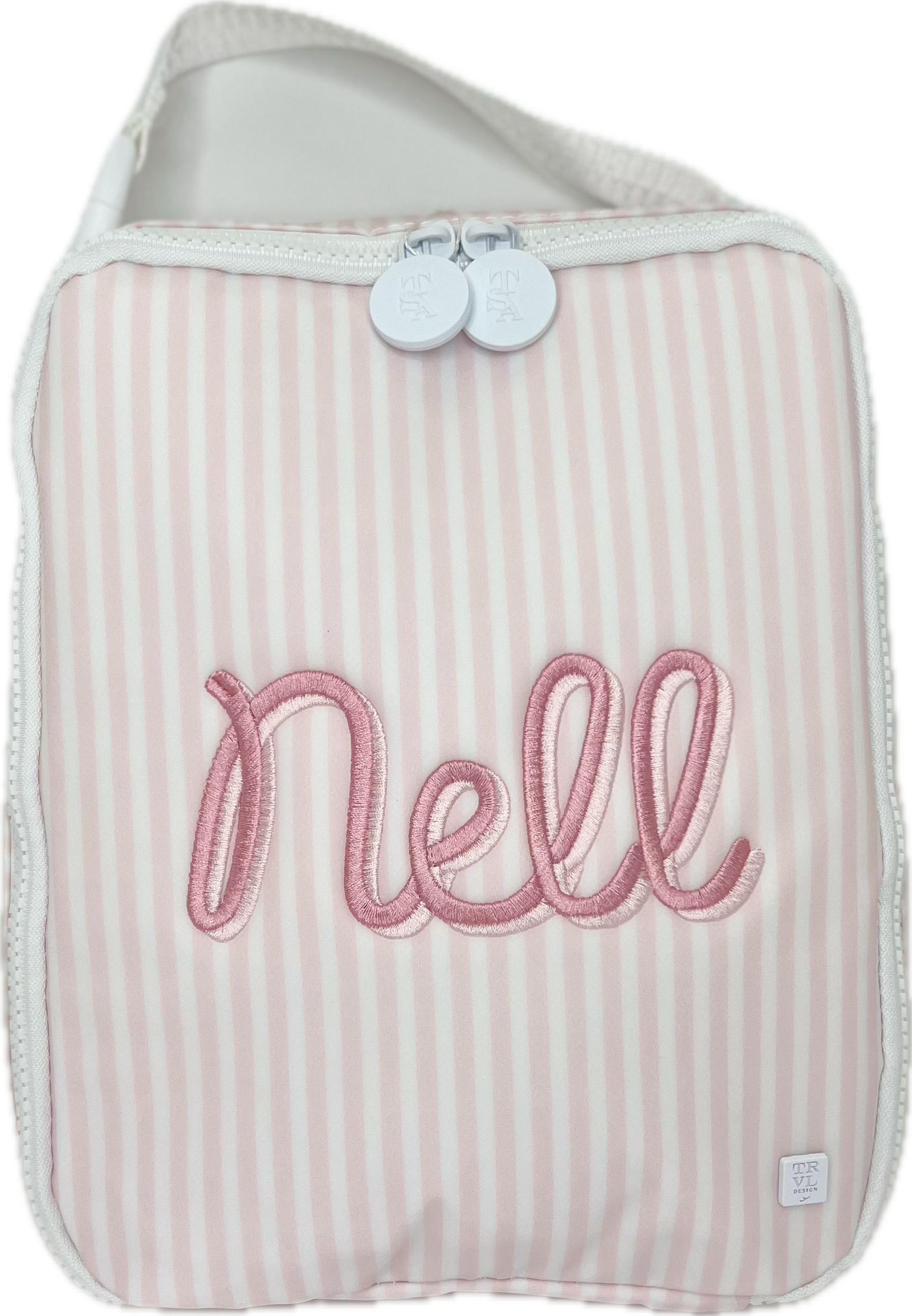 TRVL Design Pimlico Stripe Pink Insulated Lunch Box - Leakproof Bento Box for Work, School & Picnics - Stylish & Durable Food Container for Adults & Kids