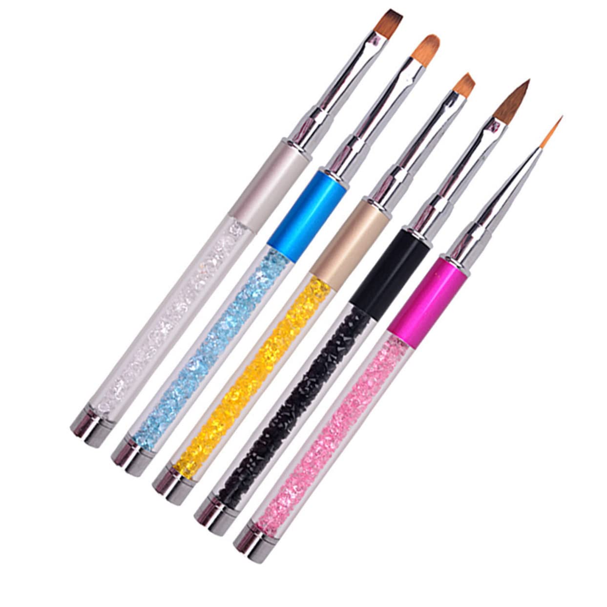 KALLORY Acrylic Nail Brush Set - Professional Nail Art Liner Pens & Polish Painting Tools for Manicure - Includes Sky-blue Carved Light Pen - Perfect for DIY Nail Designs, Salon Use & Home Manicures