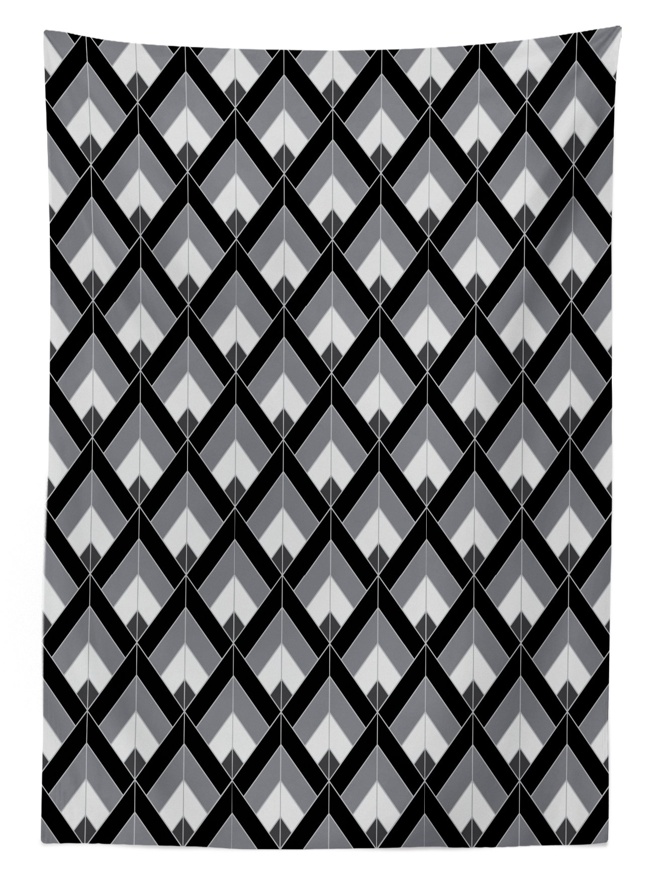 Ambesonne Bohemian Triangle Pattern Outdoor Tablecloth - Grey & Black Washable Picnic Table Cover 58x84 inches - Perfect for Garden Parties, BBQs, and Outdoor Dining Decor