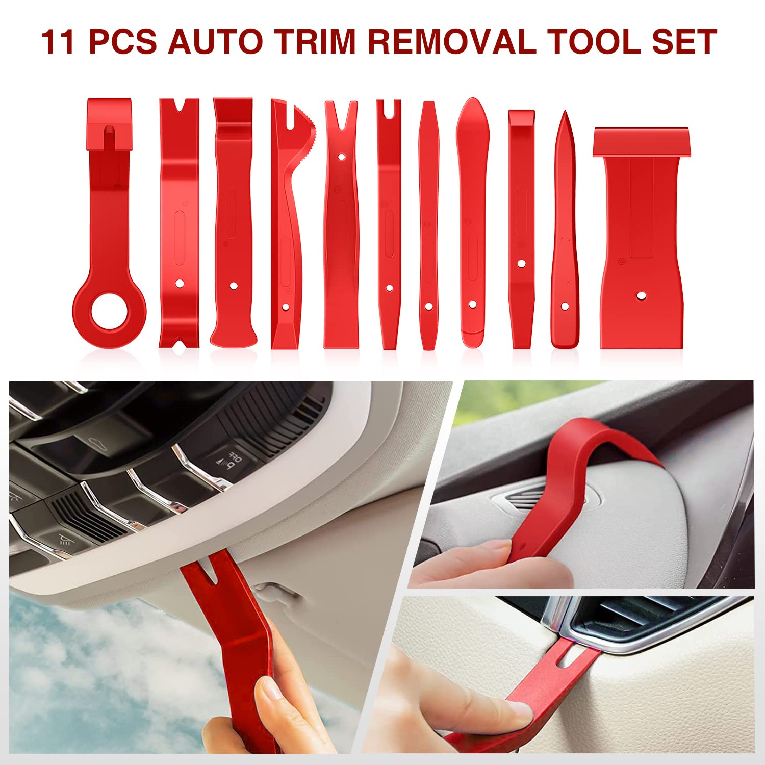 Nilight 40Pcs Car Trim Removal Tool Kit - Auto Panel Clip Remover, Upholstery Pry Tools, Precision Hook & Pick Set with Film Scraper for Car Audio Installation & Interior Repair (2 Year Warranty) - Perfect for DIY Auto Detailing, Vehicle Maintenance & Professional Mechanics