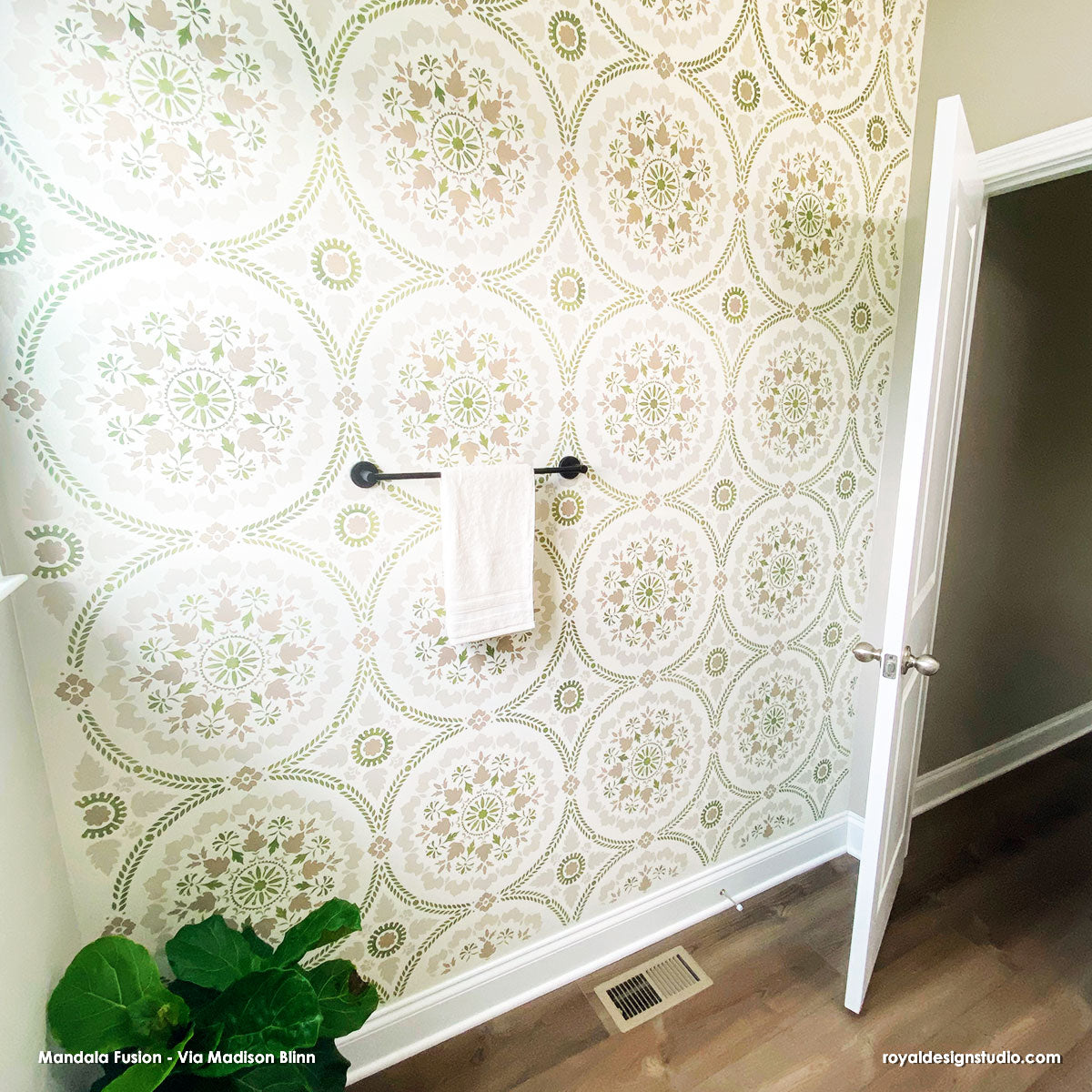 Mandala Fusion Tile Stencil - Reusable DIY Painting Template for Wall, Floor & Furniture Decoration - Perfect for Home, Yoga Studios & Meditation Spaces