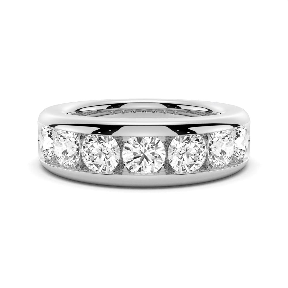 Round Cut Moissanite Wedding Ring Set for Couples - 14K White Gold Engagement & Matching Men's Band - Perfect for Anniversaries, Proposals & Romantic Occasions