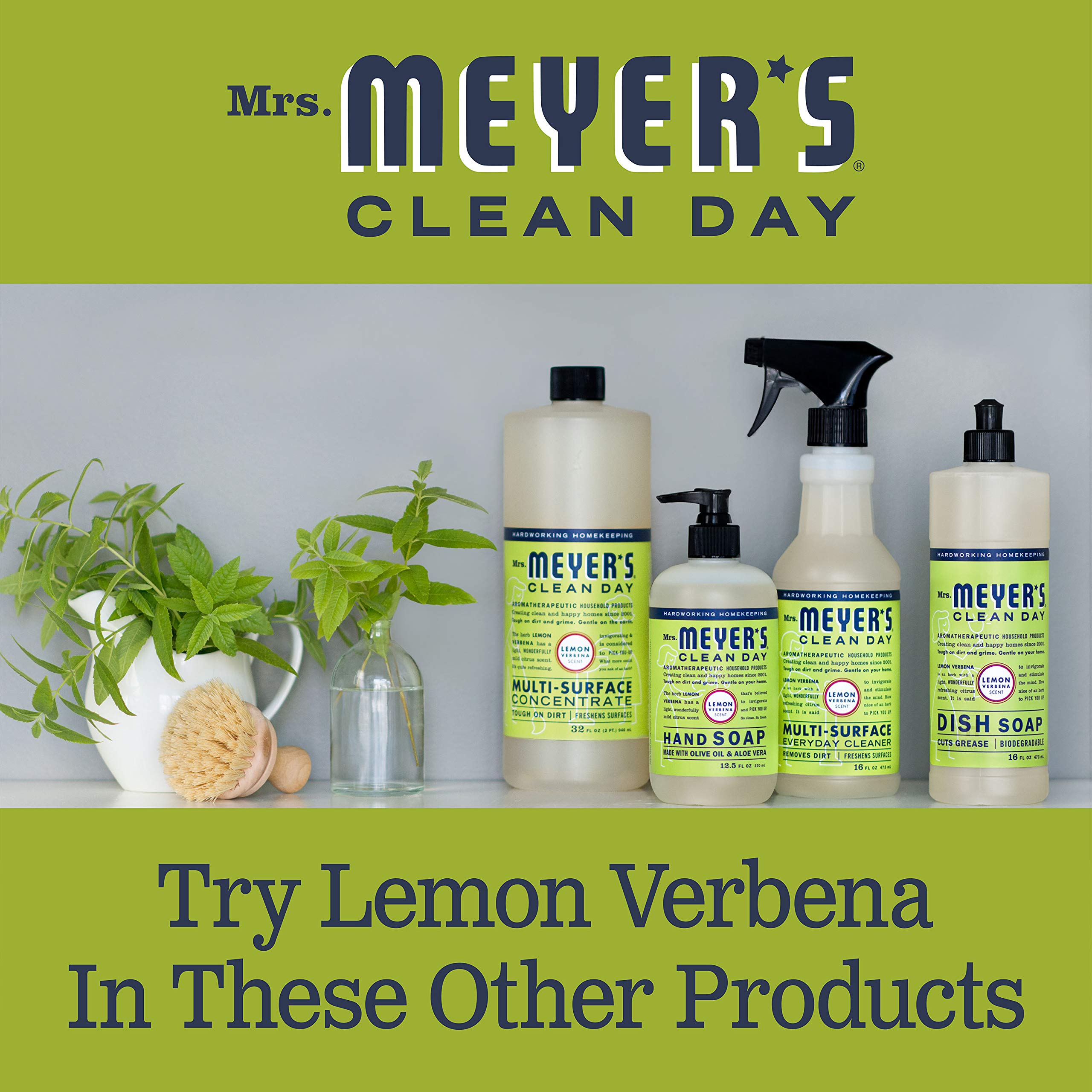 Mrs. Meyer's Clean Day Liquid Hand Soap Refill - 33 oz, Cruelty Free & Biodegradable Formula with Lemon Verbena Scent | Gentle on Skin, Perfect for Kitchen, Bathroom & Office Use
