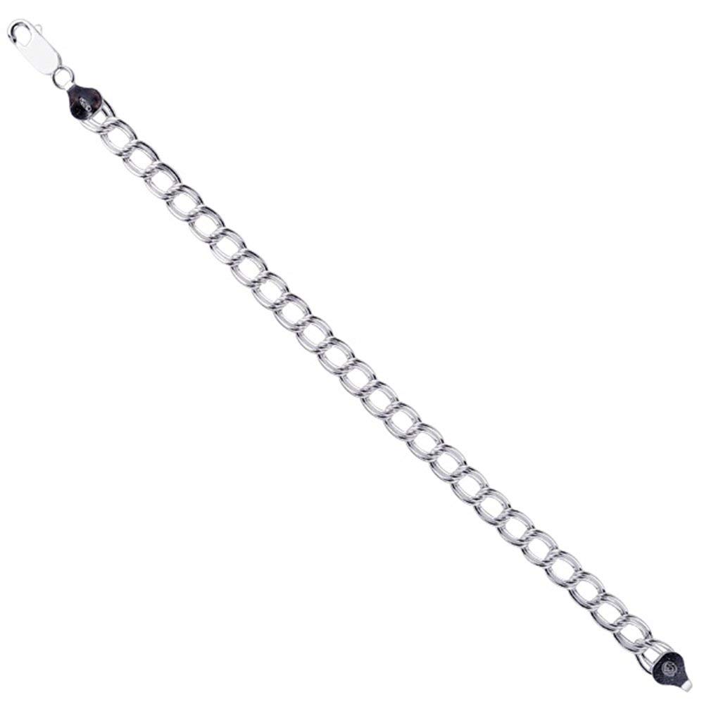 925 Sterling Silver Charm Link Bracelet with Lobster Claw Clasp - 7.25 Inch Adjustable Length, 10g Elegant Jewelry for Women, Perfect for Daily Wear, Gifts & Special Occasions