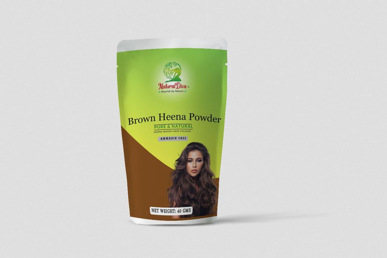 Organic Brown Henna Powder for Natural Hair Color - 100% Chemical-Free, 40g | Pack of 1 | Safe Hair Dye for Shine & Gray Coverage | Perfect for DIY Hair Coloring at Home