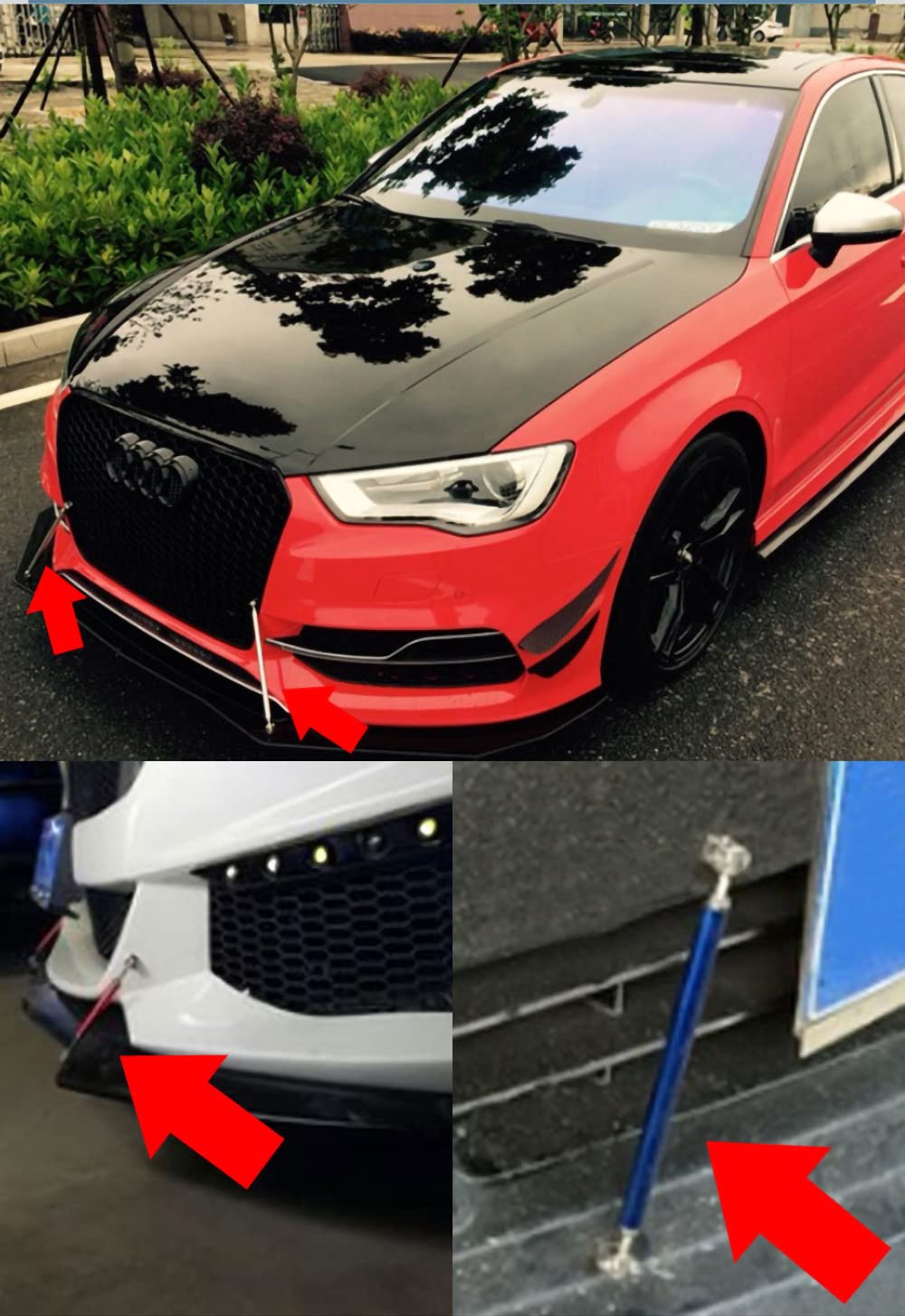 Gold Adjustable Bumper Lip Splitter 150mm - Car Styling & Support