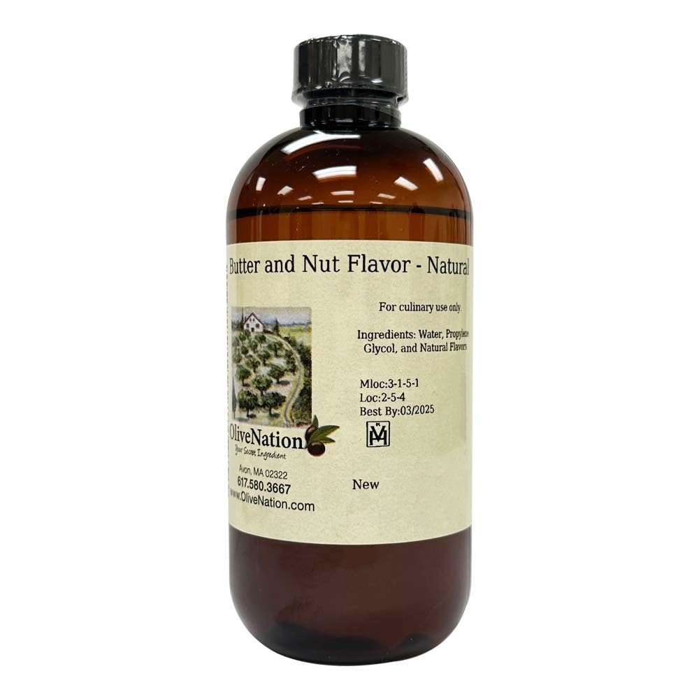 Premium Butternut Flavoring by OliveNation - 128 oz | Natural Butter & Nut Flavor for Baking, Cooking & Beverages | Non-GMO, Gluten Free, Kosher & Vegan Certified | Perfect for Cakes, Cookies, Coffee & Dessert Recipes