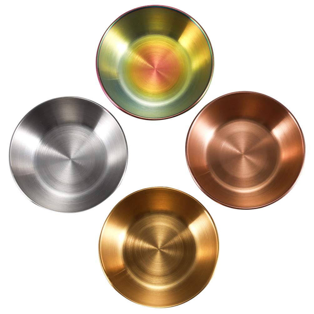 DOITOOL Stainless Steel Round Sauce Dish - Mini Condiment Bowl for Sushi, Soy Sauce & Appetizers | Perfect for Home Kitchen, Restaurants & Party Serving