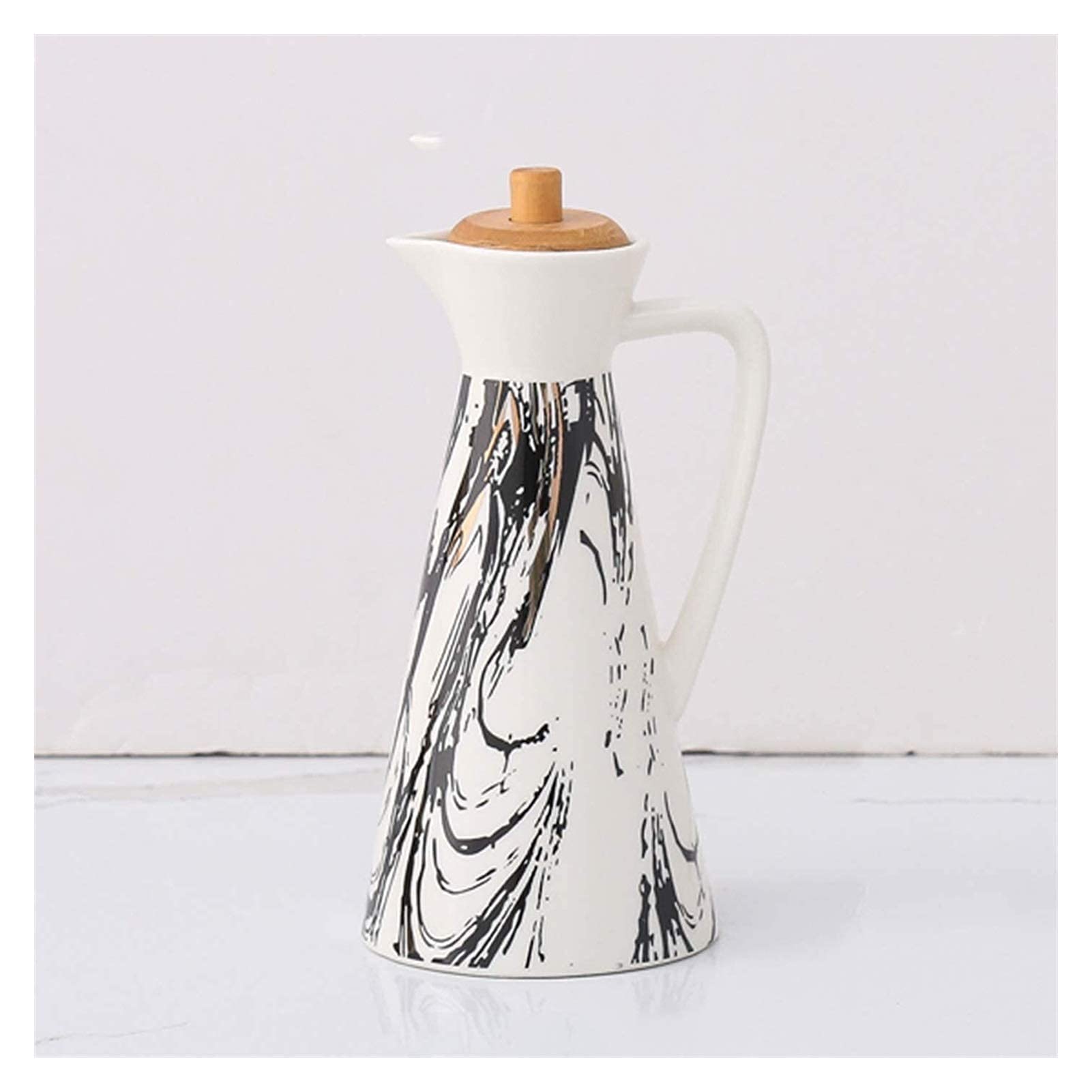 Premium 400ml Oil and Vinegar Dispenser Bottle - Ceramic Tabletop Cruet for Olive Oil, Soy Sauce & Vinegar | Drizzle-Free Pouring Spout | Perfect for Kitchen, Dining Table & Salad Dressing